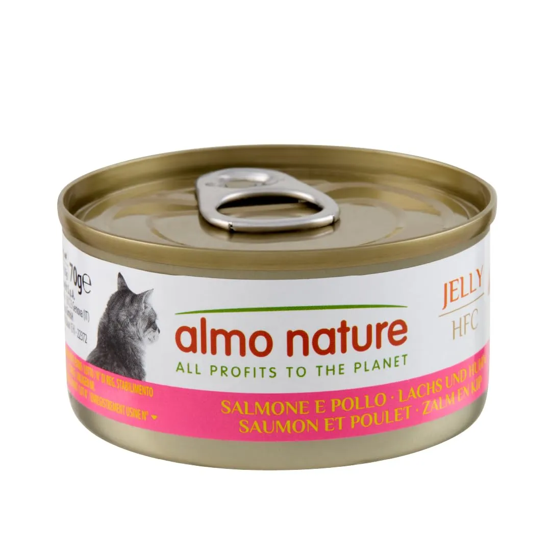 Almo Nature HFC Jelly Alimento Umido per Gatti Adulti Salmone e Pollo 70g (Confezione da 6) - immagine 3