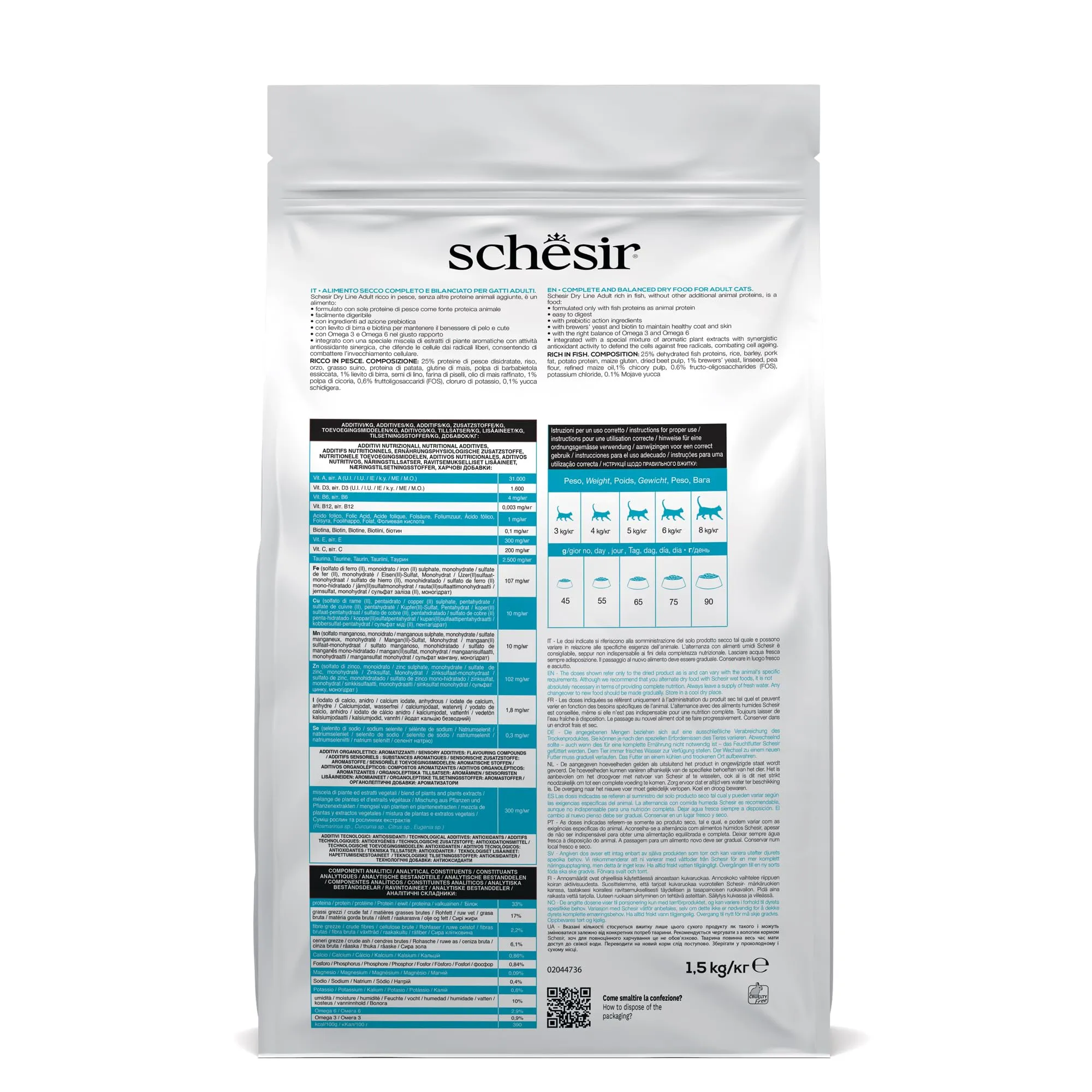 Schesir Adult Alimento Secco Completo per Gatti al Pesce, 1,5 kg - immagine 3