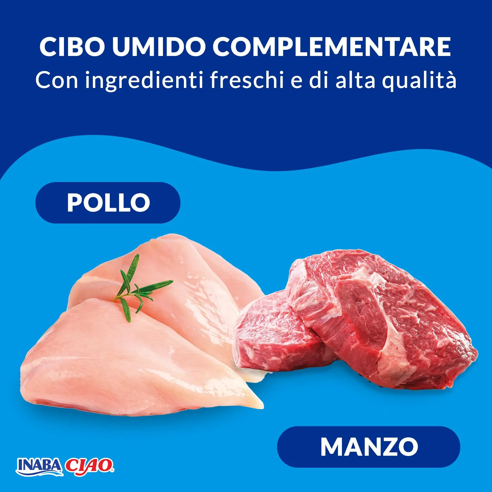 INABA Ciao Bisque Cibo Umido per Gatti al Pollo e Manzo, 12x40g - immagine 3