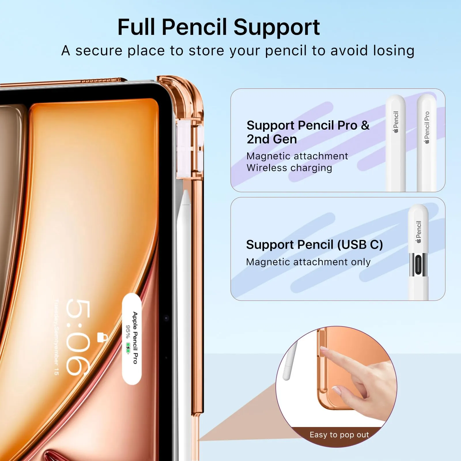 MoKo Cover per iPad Air 11 Pollici (M4/M3/M2) 2024/2025/2026 con Portapenna - immagine 6