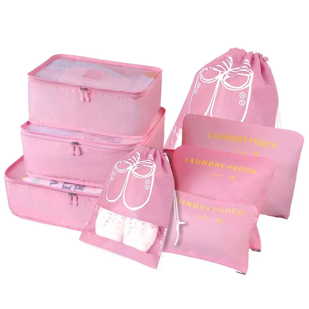 Vicloon Set Organizer per Valigie 8 in 1, Packing Cubes per Vestiti, Scarpe e Cosmetici - immagine 1
