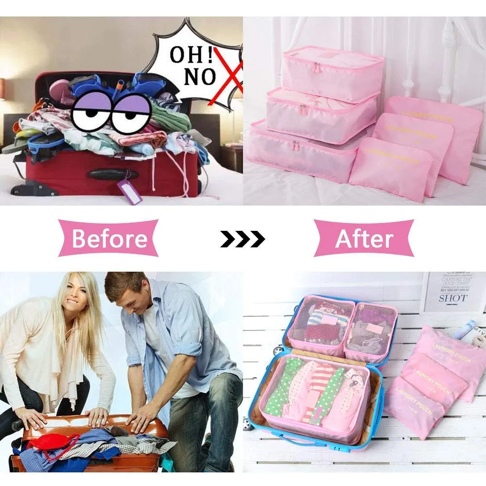 Vicloon Set Organizer per Valigie 8 in 1, Packing Cubes per Vestiti, Scarpe e Cosmetici - immagine 5