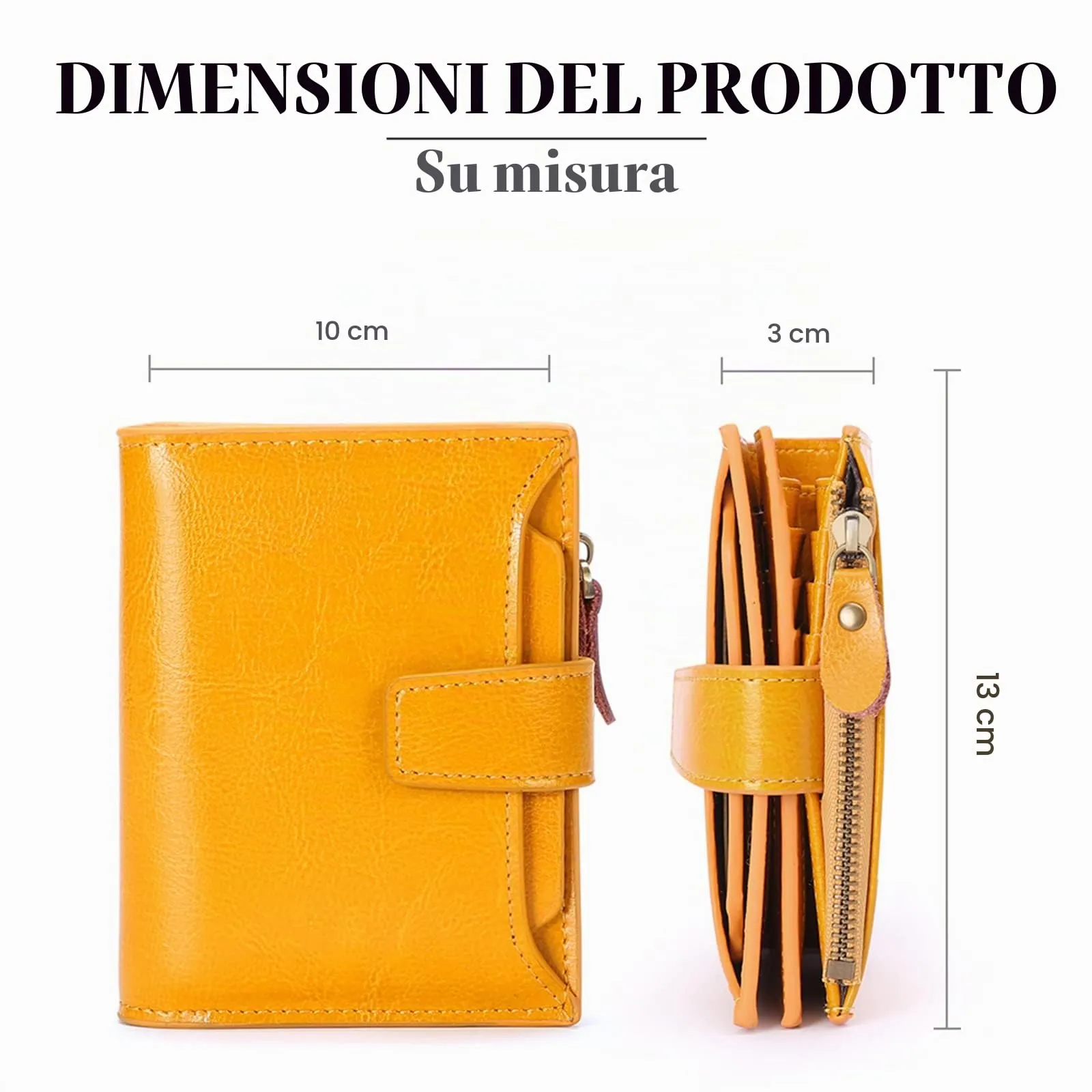 SENDEFN Portafoglio Donna in Pelle Vera con Blocco RFID, 14 Slot per Carte e Portamonete con Cerniera - immagine 3