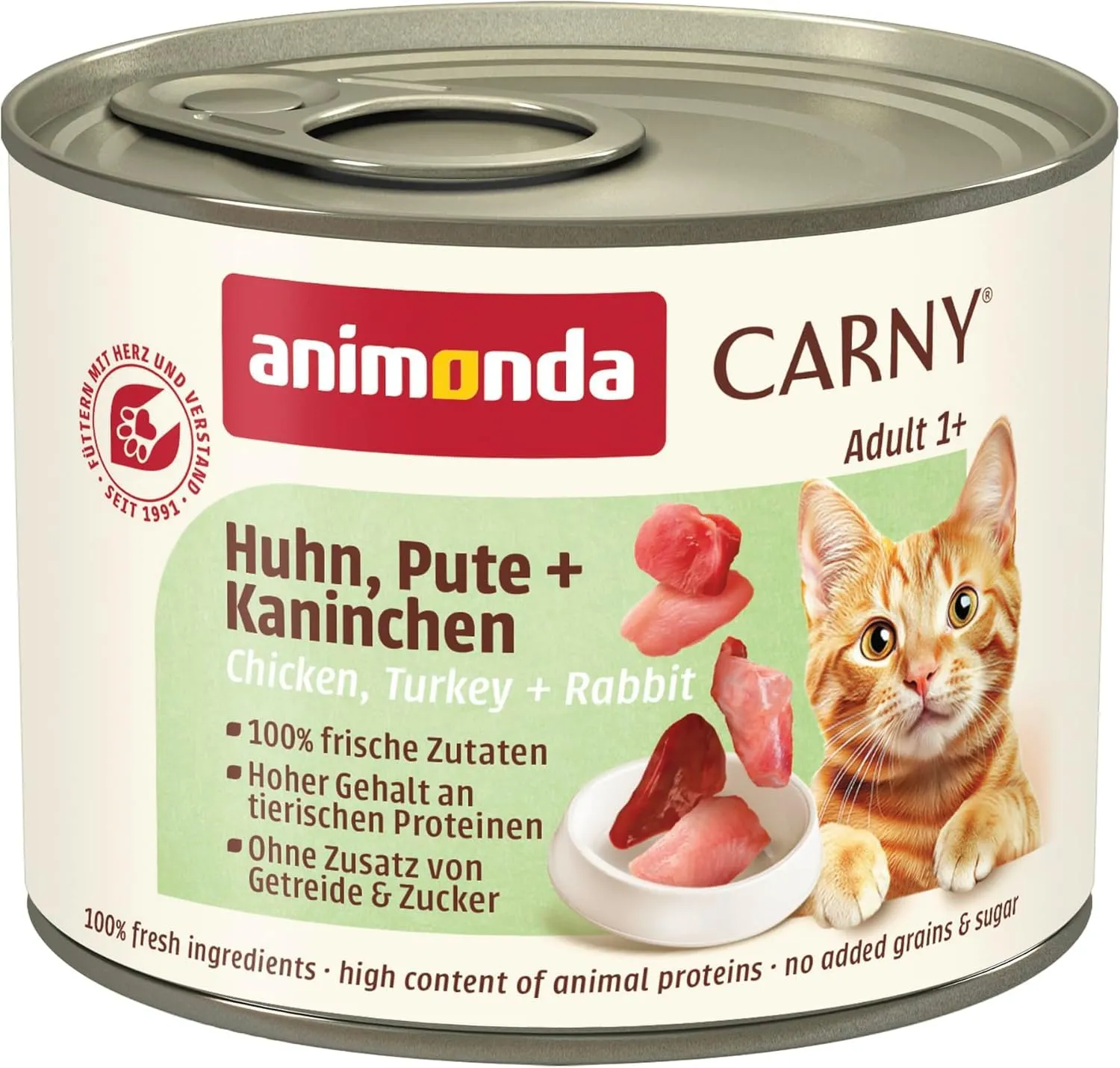 animonda Carny Adult Cibo Umido per Gatti Pollo, Tacchino e Coniglio 6 x 200 g - immagine 1