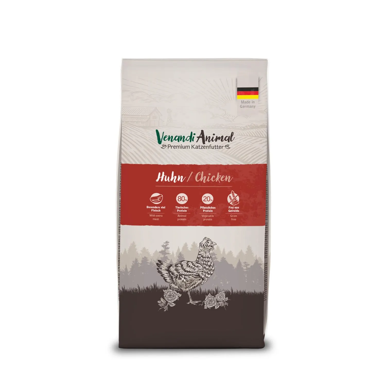 VenandiAnimal Pollo Mangime Secco per Gatti, Senza Cereali, 1.5 kg - immagine 1