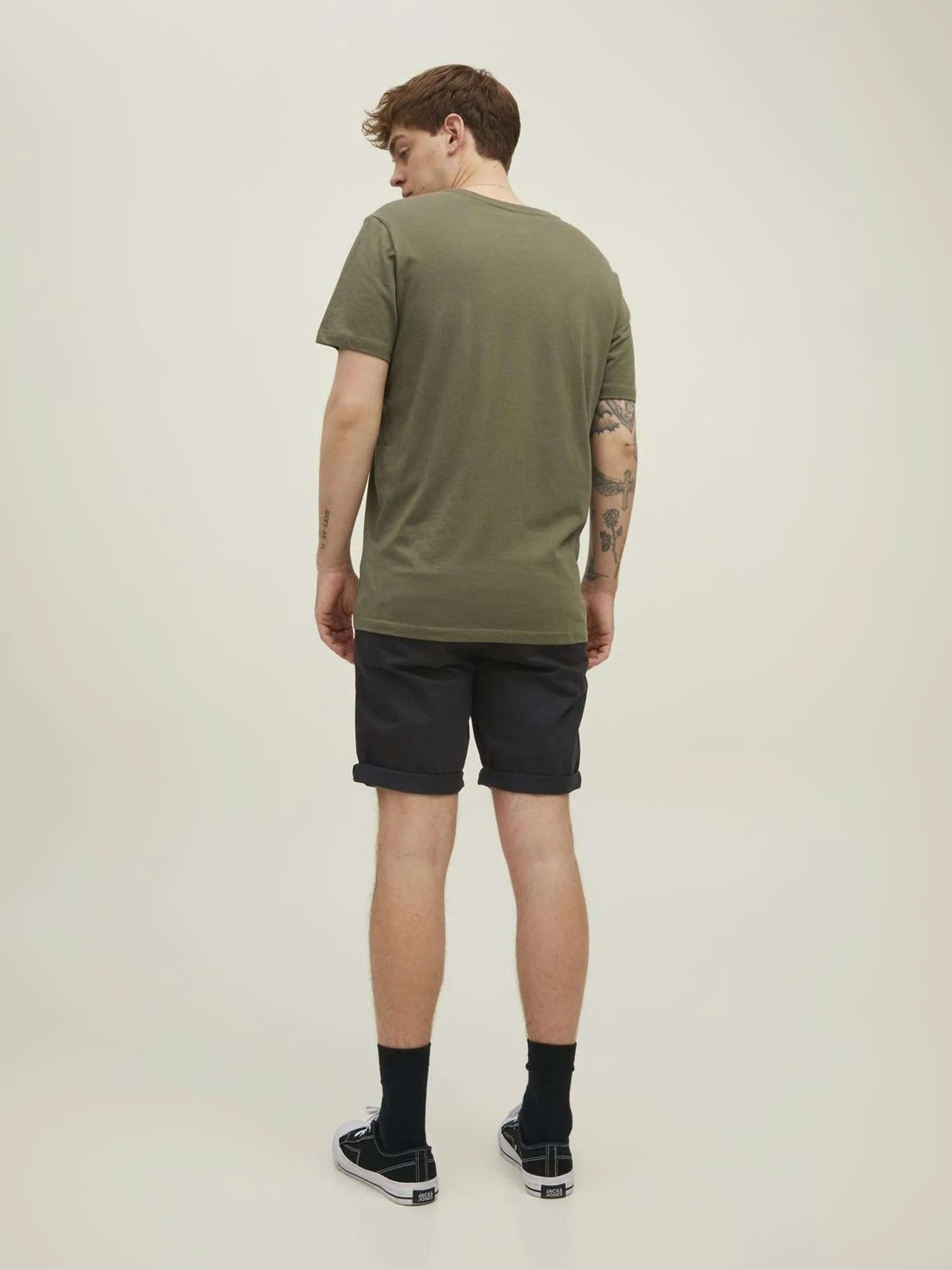Jack & Jones Jjibowie Jjshorts Solid Sa SN Pantaloni Corti Uomo, Nero, S - immagine 3