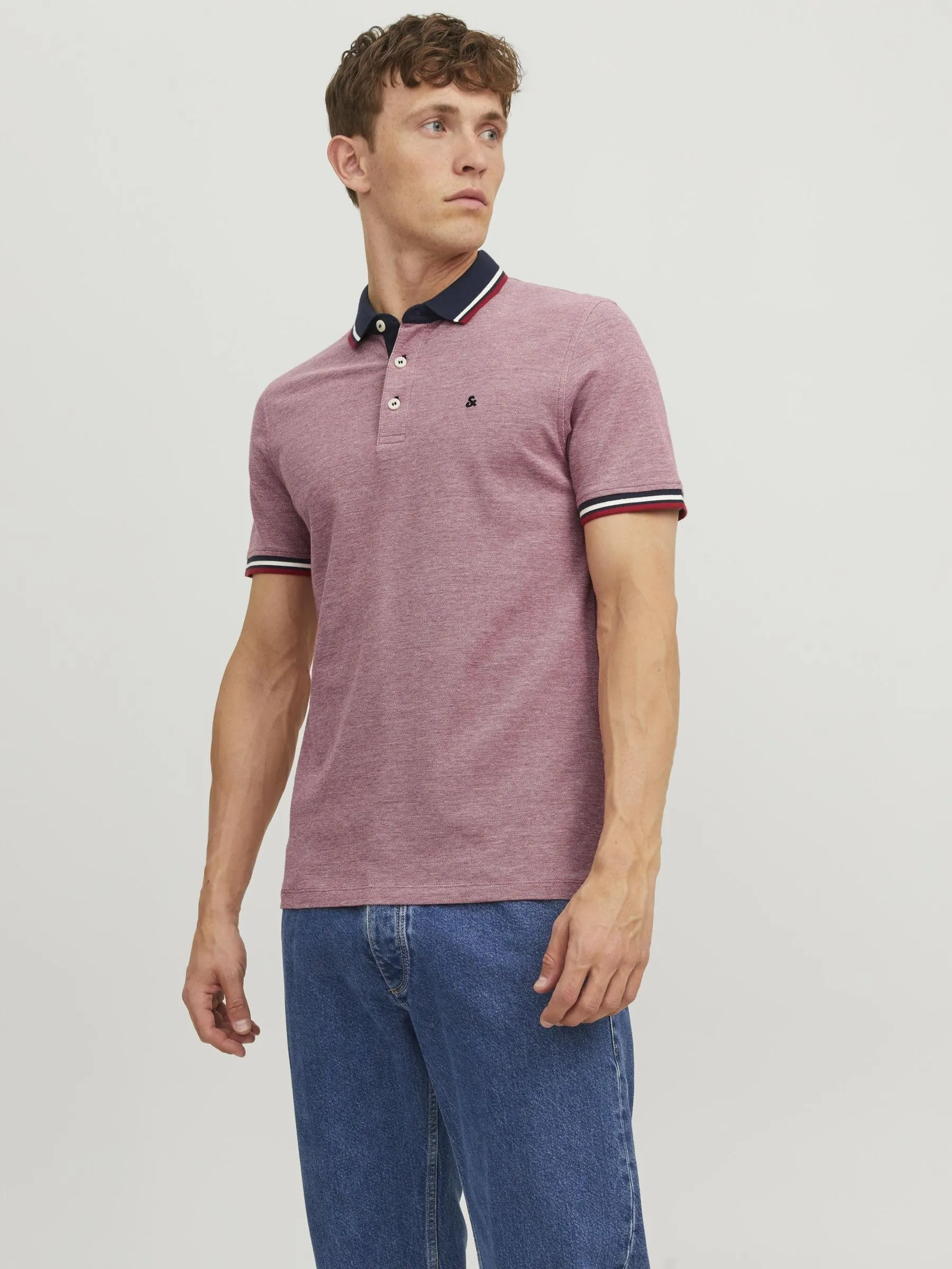 Jack & Jones Jjepaulos Polo SS Noos - Rosso 12136668, M Uomo - immagine 2