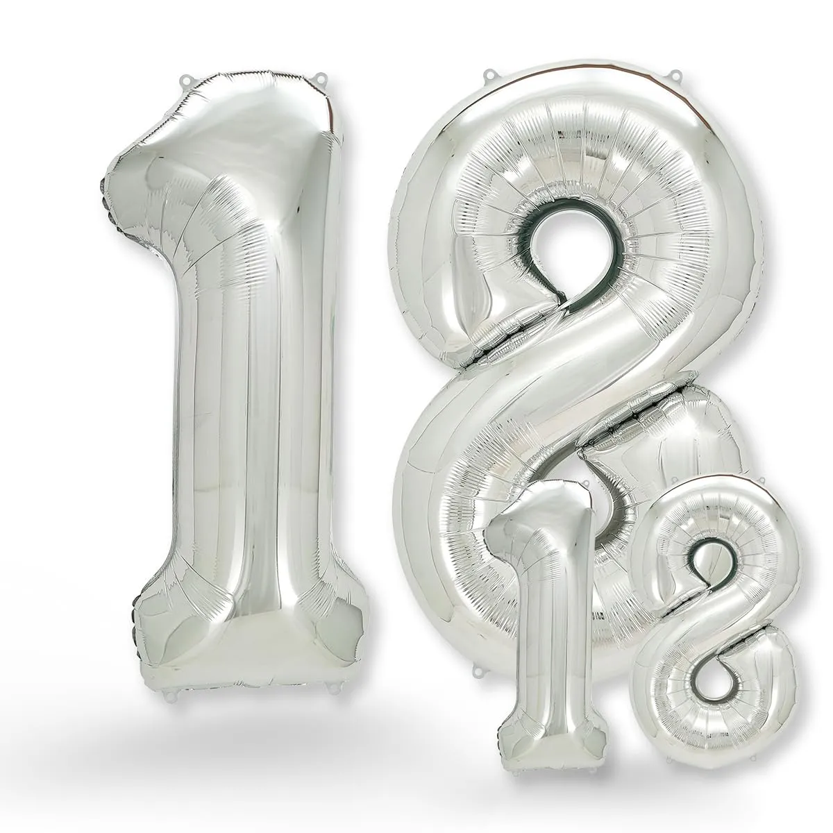 FUNXGO Palloncino Numero 18 Argento - immagine 1