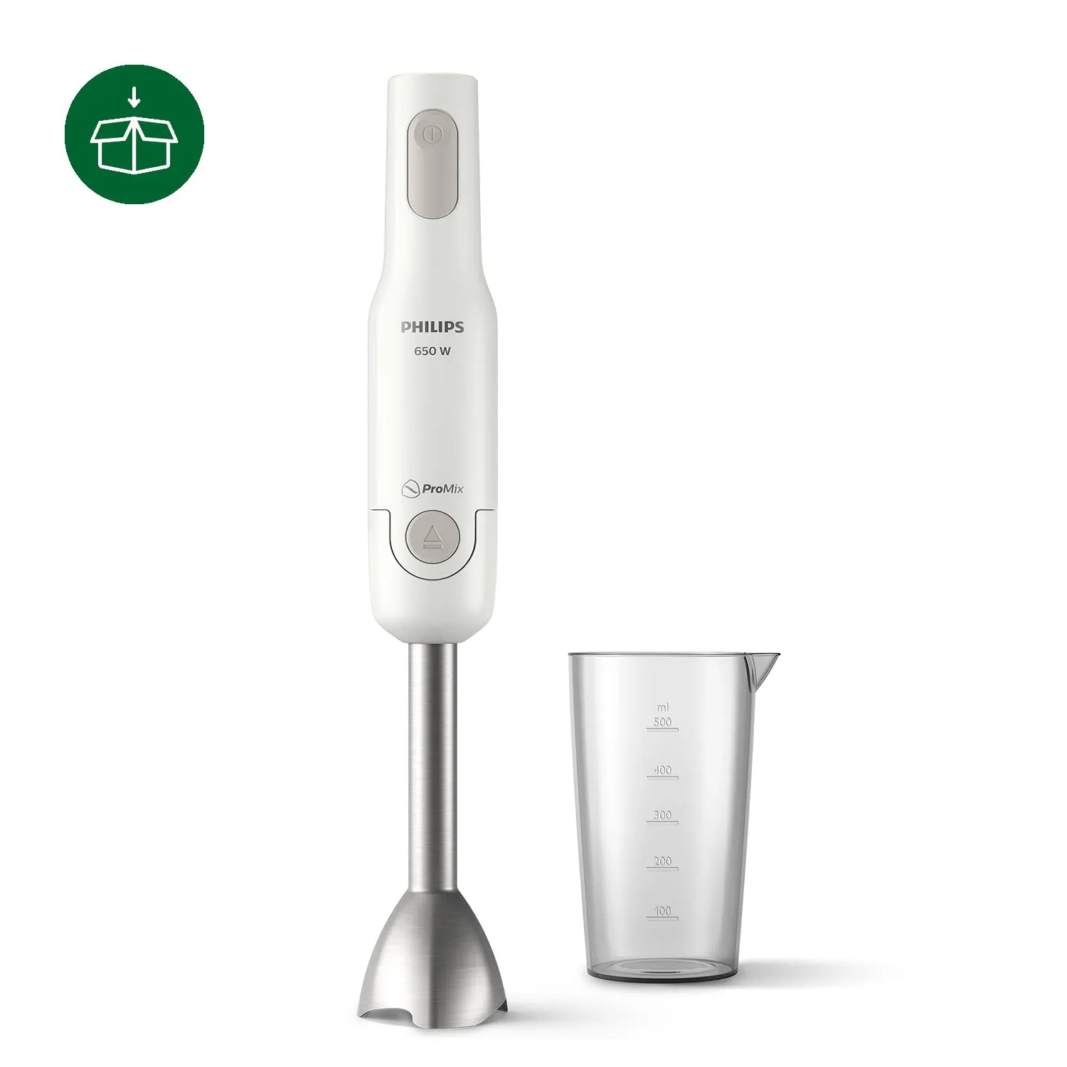 Philips Daily Collection ProMix Frullatore ad immersione, 650W, Bianco, HR2534/00 - immagine 3