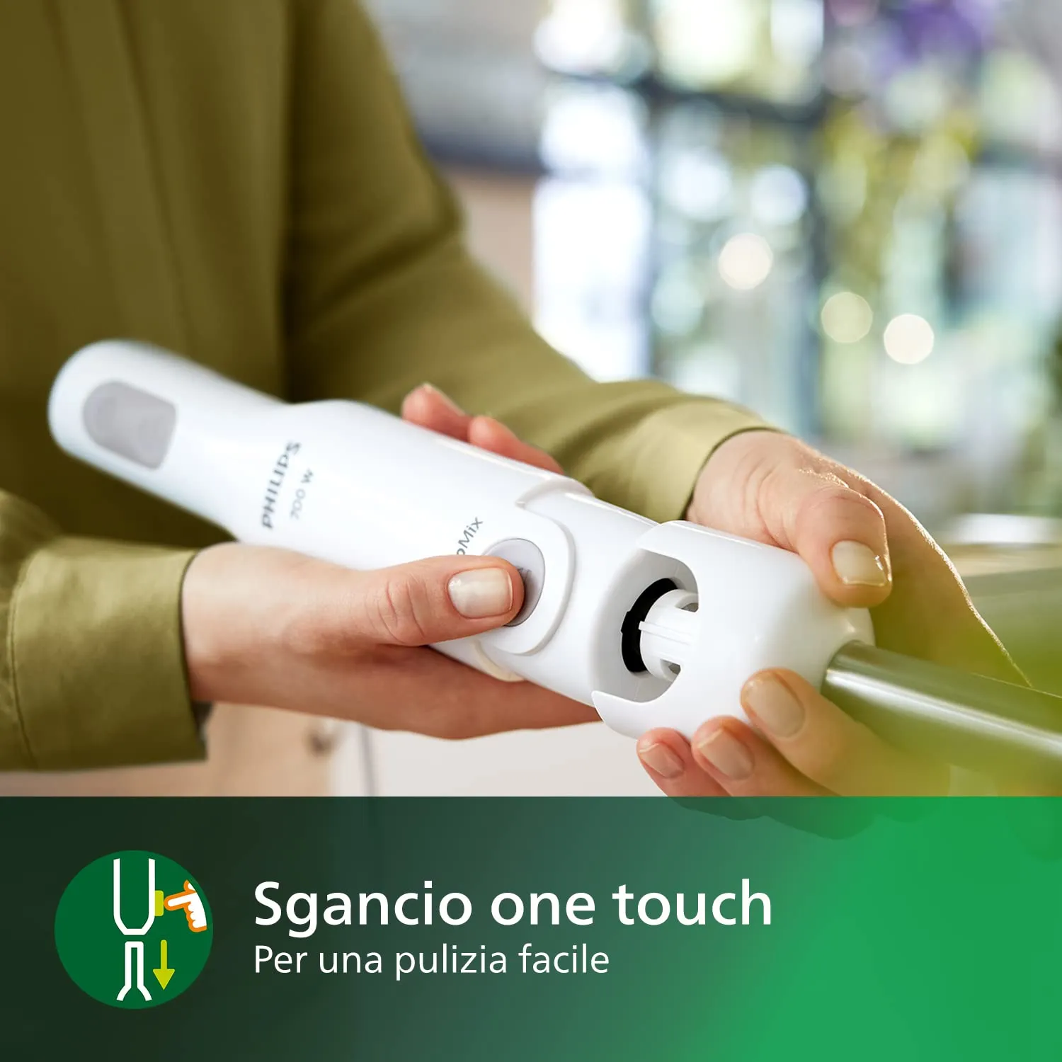 Philips Daily Collection ProMix Frullatore ad immersione, 650W, Bianco, HR2534/00 - immagine 5