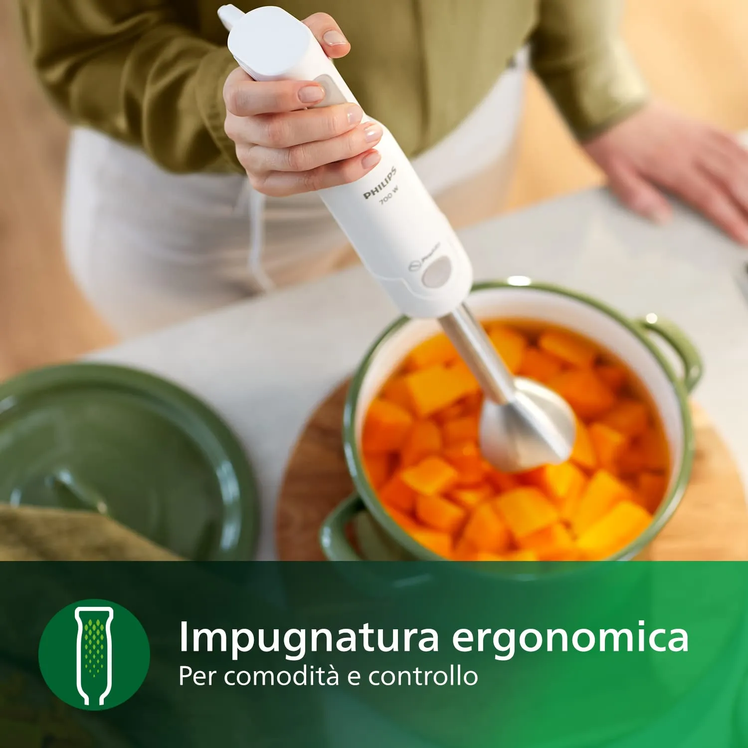Philips Daily Collection ProMix Frullatore ad immersione, 650W, Bianco, HR2534/00 - immagine 7