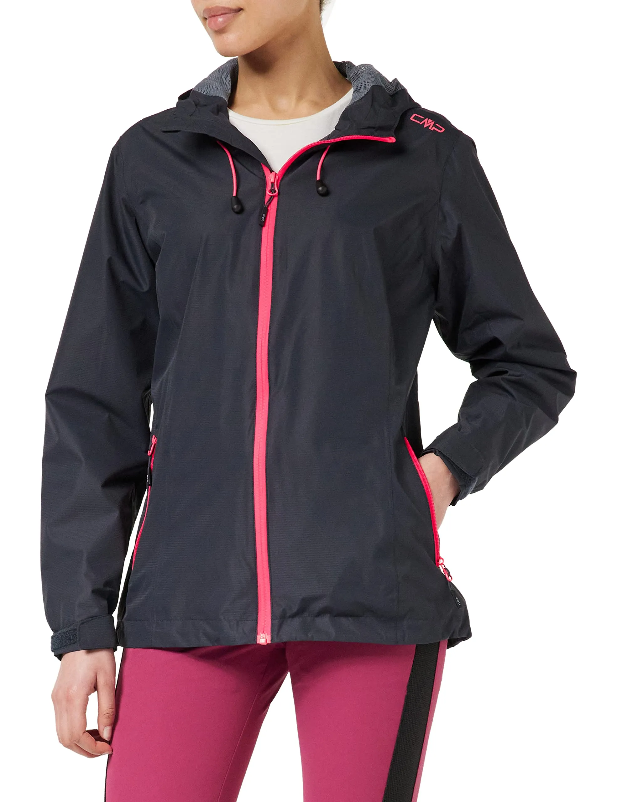 CMP Giacca Pioggia in Poliestere Antistrappo da Donna, Antracite-Gloss, XL - immagine 2