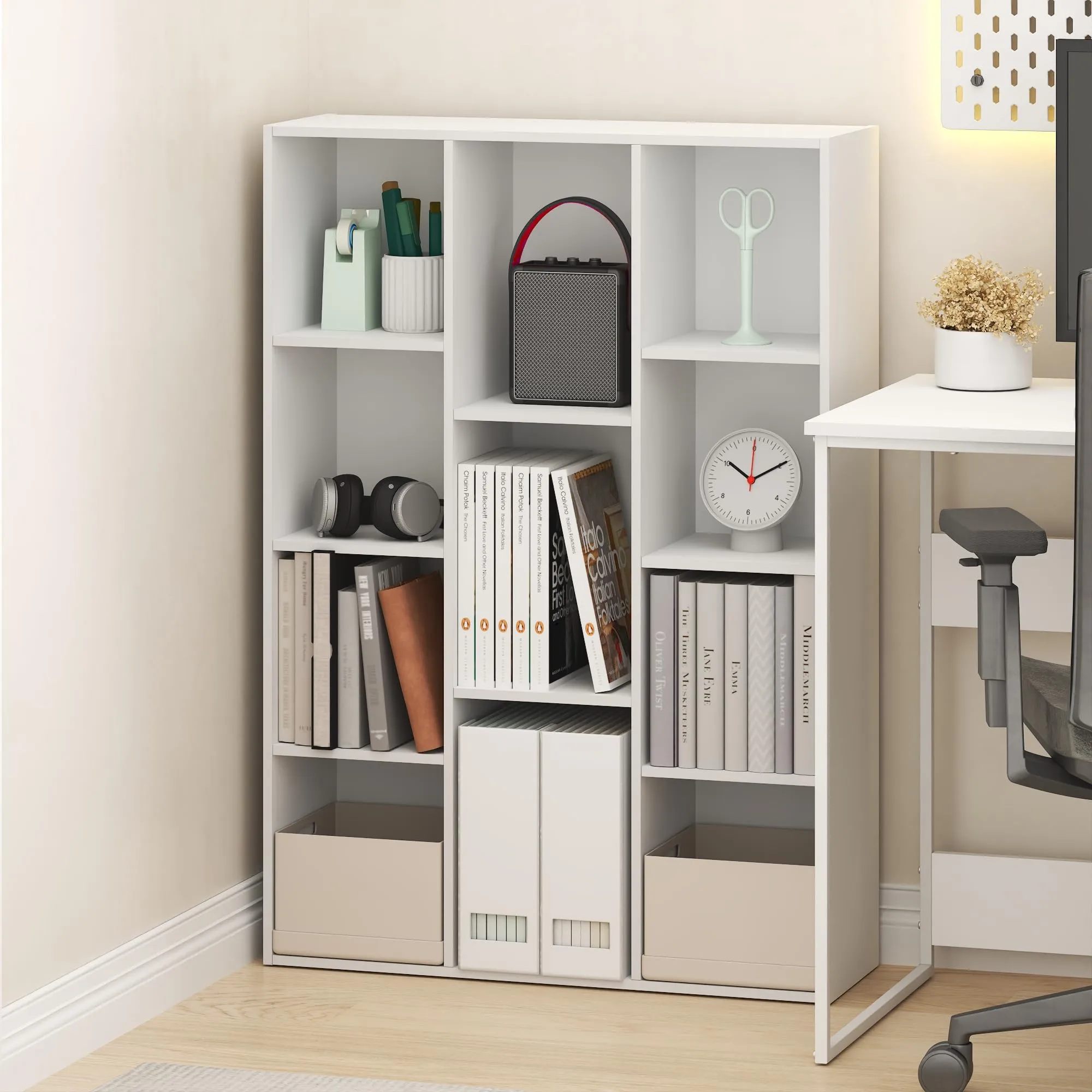 Furinno Luder Libreria Reversibile a 11 Cubi, Bianca - immagine 2