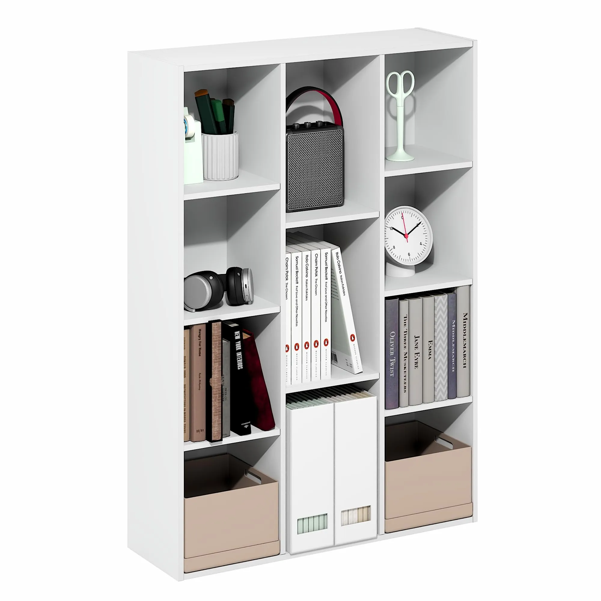 Furinno Luder Libreria Reversibile a 11 Cubi, Bianca - immagine 6