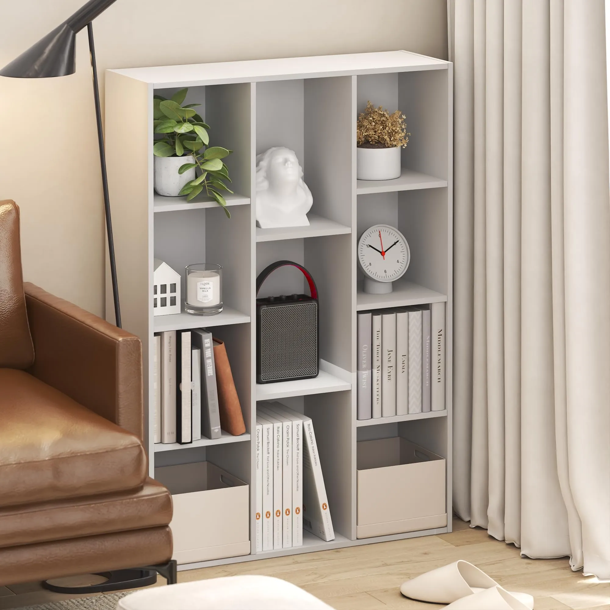 Furinno Luder Libreria Reversibile a 11 Cubi, Bianca - immagine 11