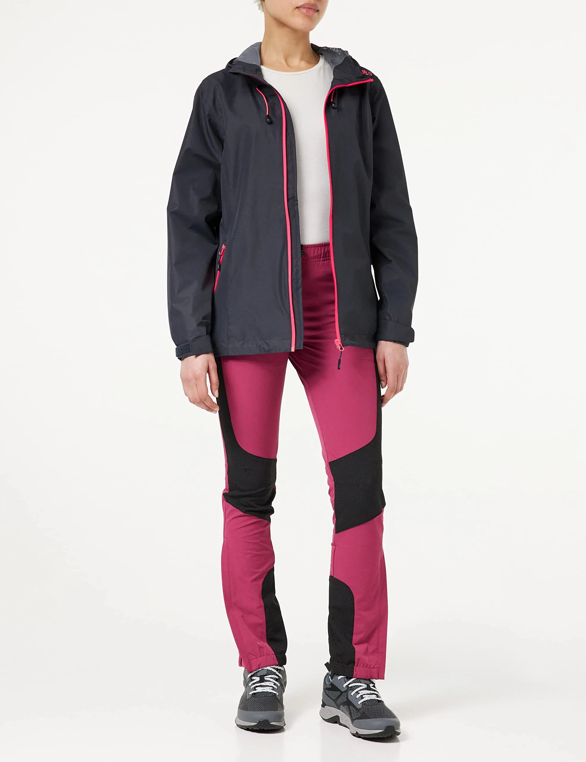 CMP Giacca Pioggia in Poliestere Antistrappo da Donna, Antracite-Gloss, L - immagine 3