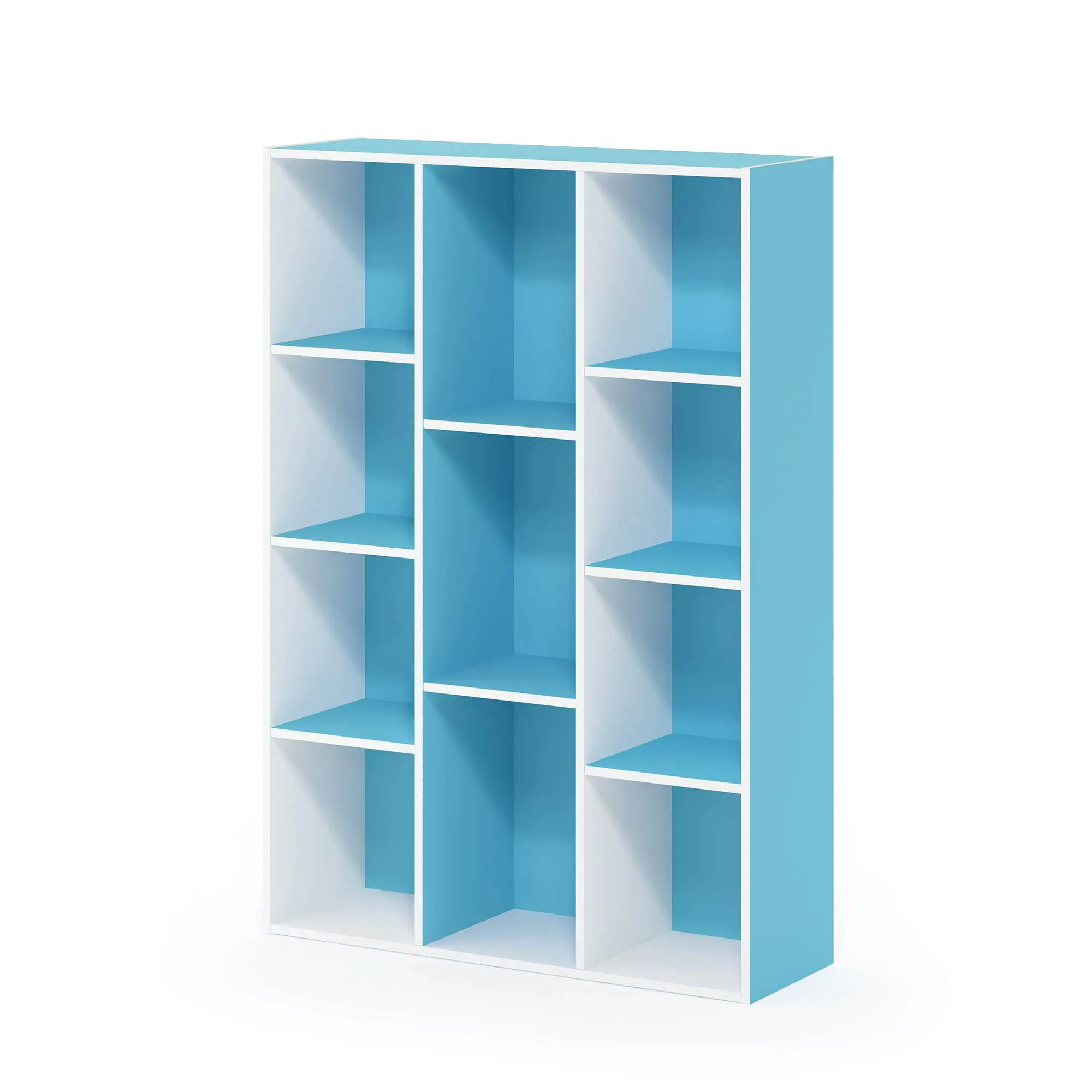 Furinno Luder Libreria Reversibile a 11 Cubi, Bianco/Azzurro - immagine 6
