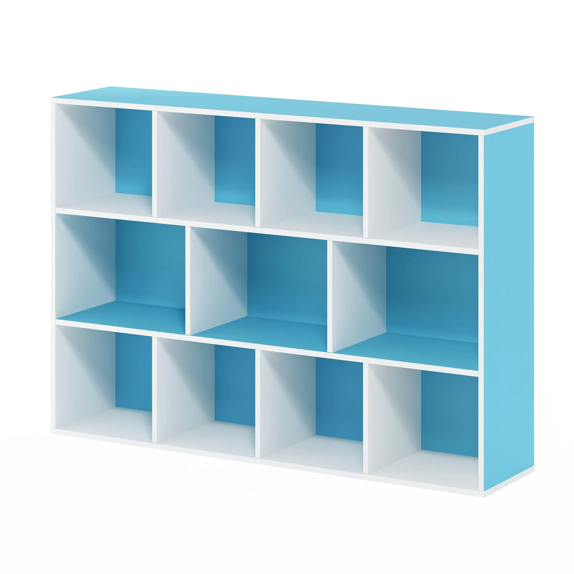Furinno Luder Libreria Reversibile a 11 Cubi, Bianco/Azzurro - immagine 7