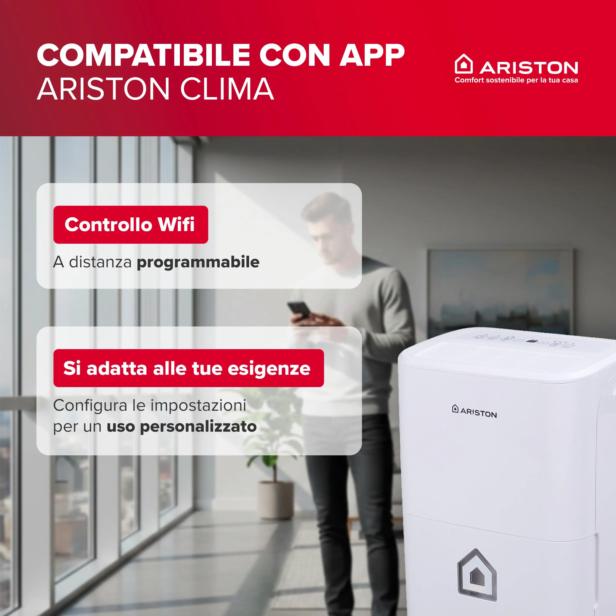 Ariston Deos 16NET Deumidificatore Portatile 16L - immagine 5