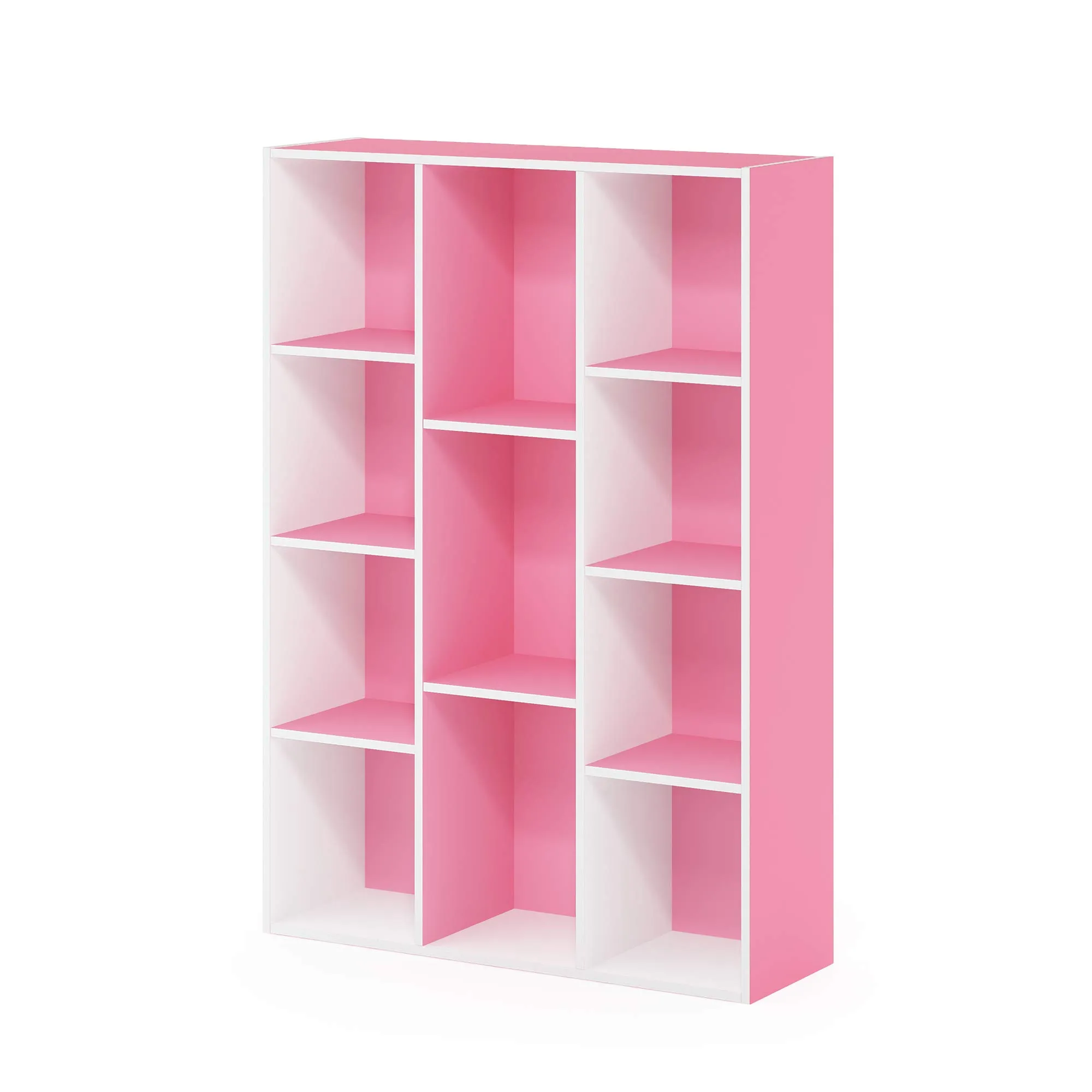 Furinno Luder Libreria Reversibile a 11 Cubi, Bianco/Rosa - immagine 6