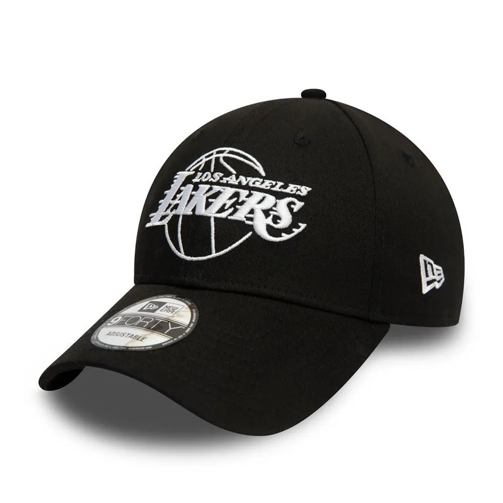 New Era Los Angeles Lakers NBA Essential Outline 9Forty Adjustable Hat - Black - immagine 1