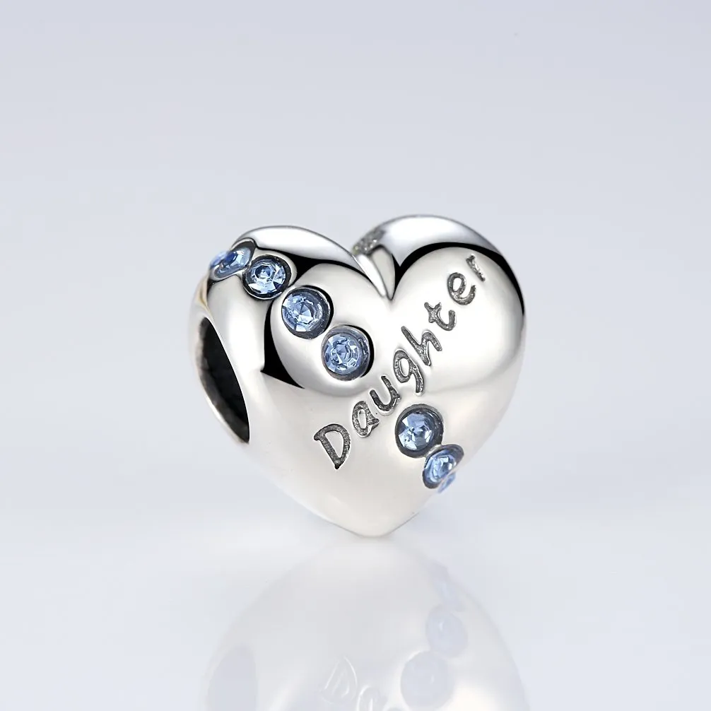 NINGAN Ciondolo Cuore Argento Sterling 925 per Braccialetti Donna - Figlia - immagine 3