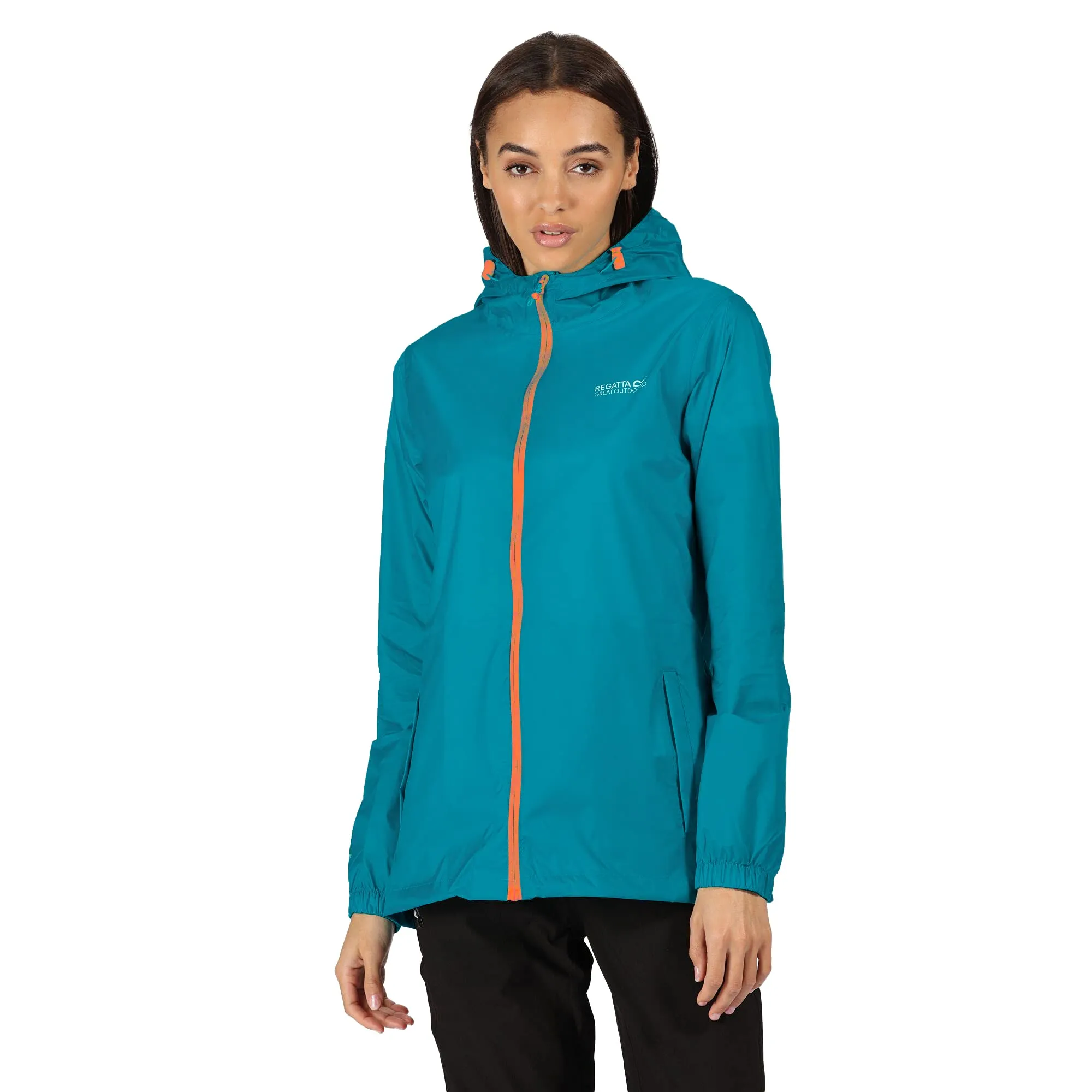 Regatta Imber III Mesh Hooded Waterproof Shell Jacket, Women's, Turquoise, XL - immagine 9
