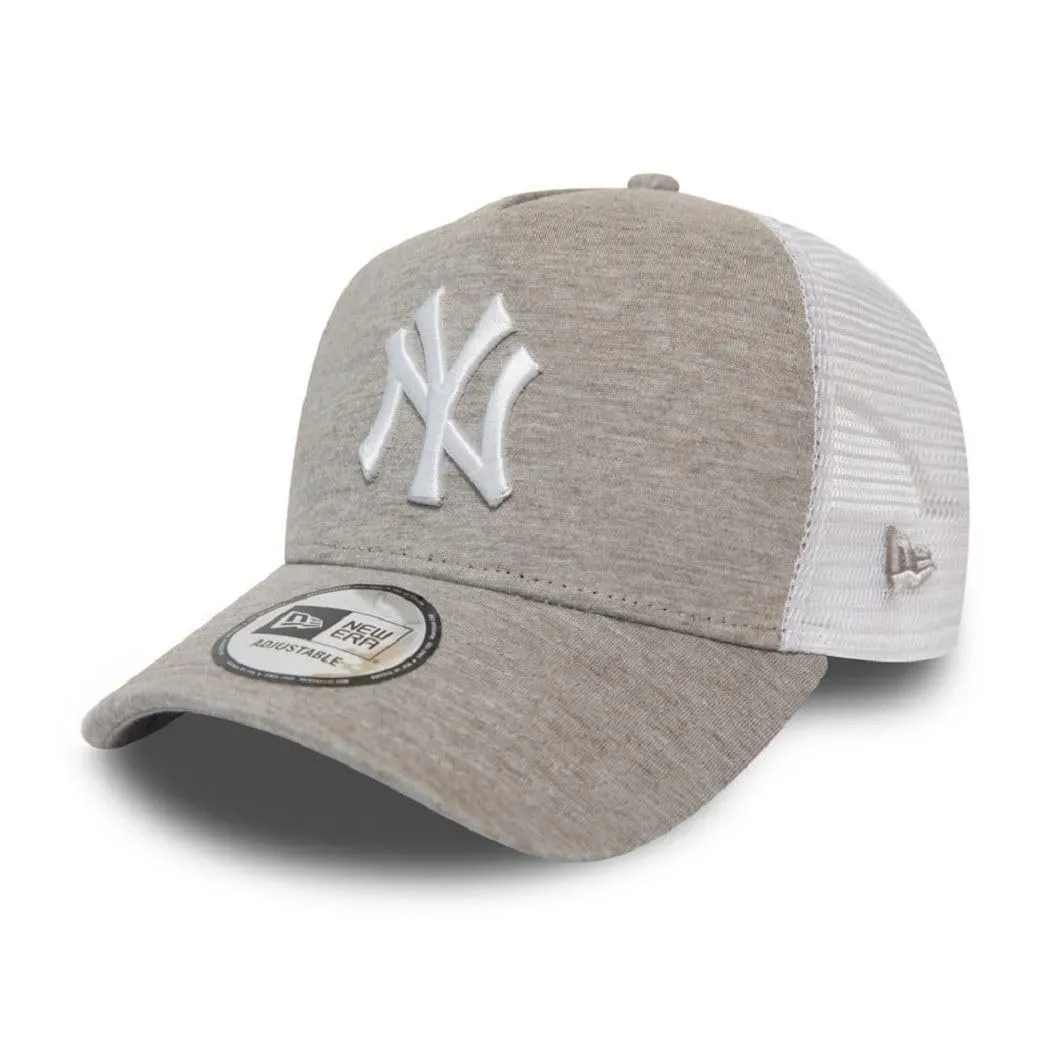 New Era New York Yankees MLB Jersey Essential A-Frame Trucker Hat - Grigio Chiaro Bianco - immagine 1