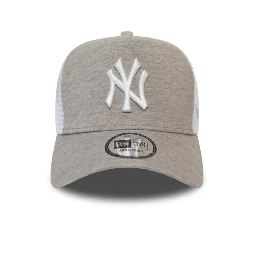 New Era New York Yankees MLB Jersey Essential A-Frame Trucker Hat - Grigio Chiaro Bianco - immagine 2
