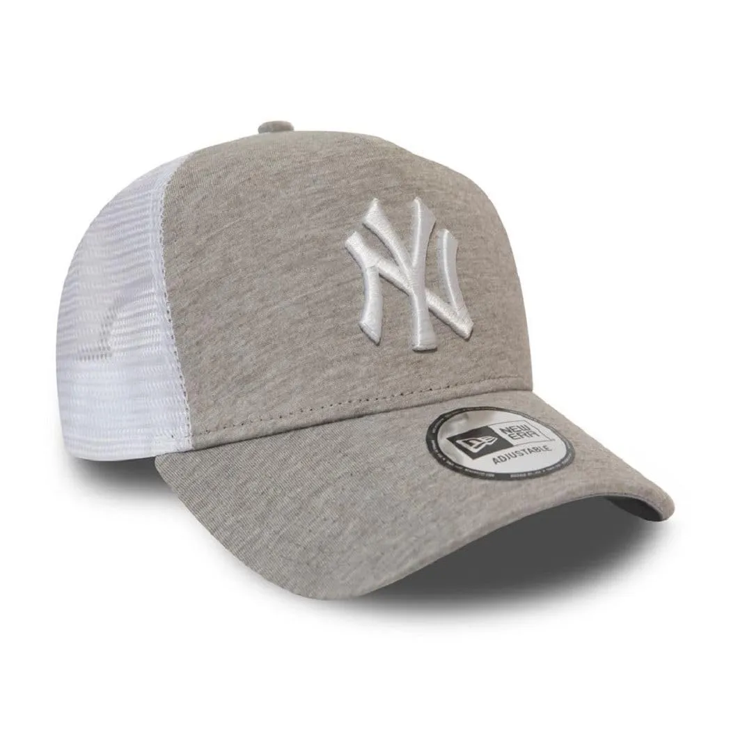 New Era New York Yankees MLB Jersey Essential A-Frame Trucker Hat - Grigio Chiaro Bianco - immagine 3