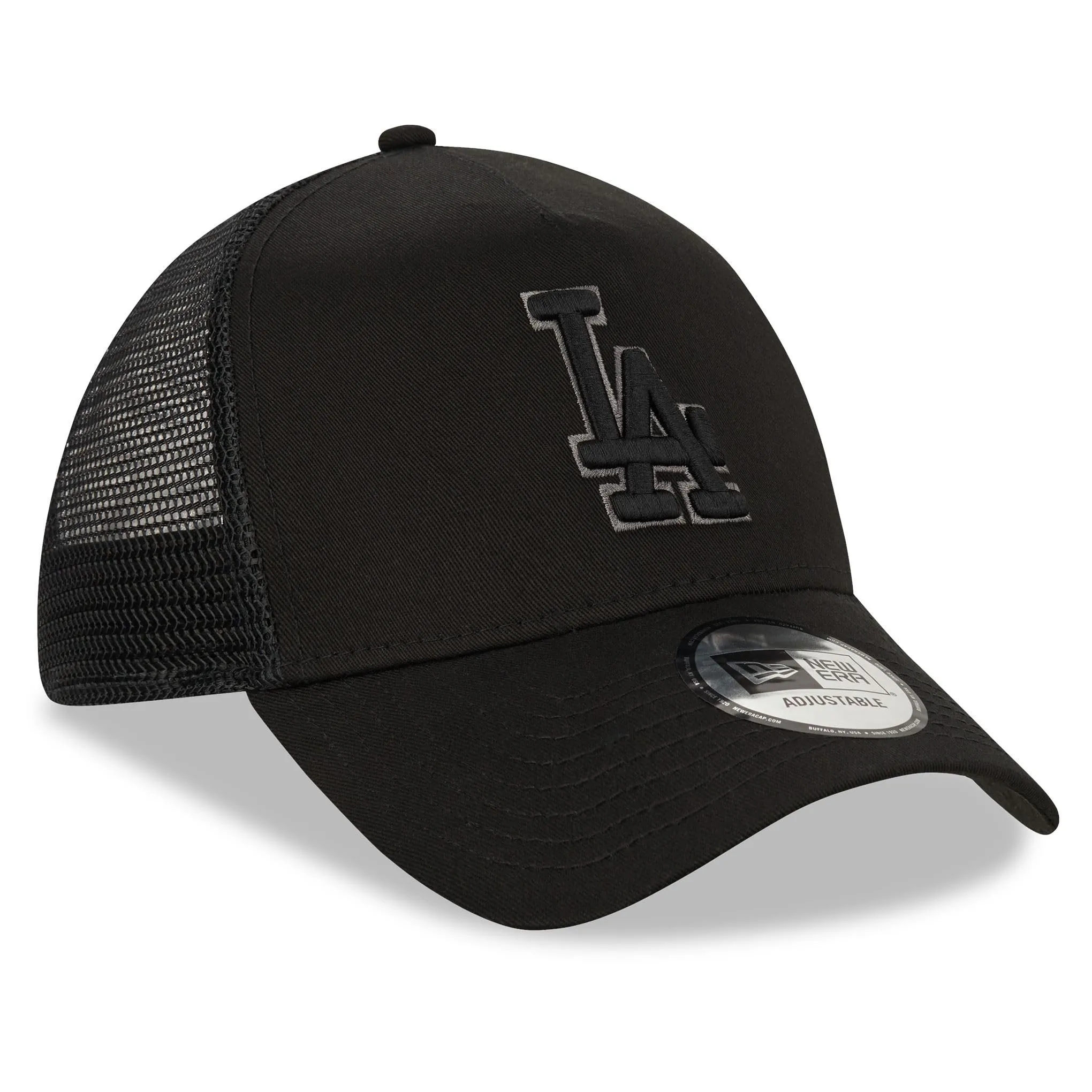 New Era Los Angeles Dodgers MLB Team Logo A-Frame Trucker Hat Nero Regolabile - immagine 3