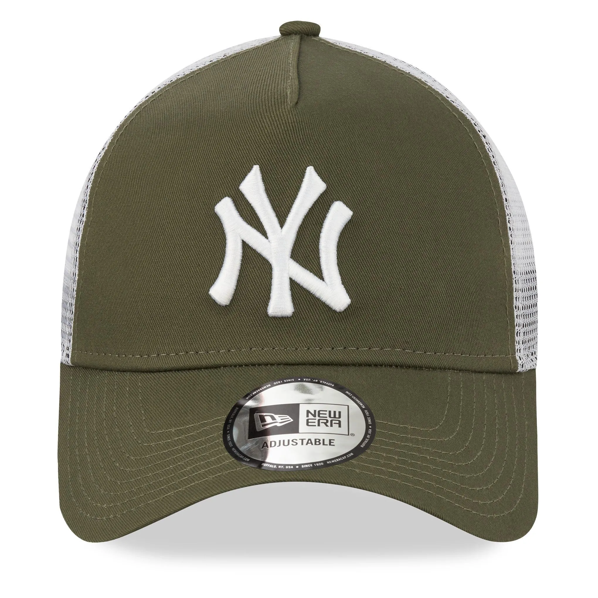New Era New York Yankees MLB League Essential A-Frame Trucker Hat - Verde Oliva Bianco - immagine 2