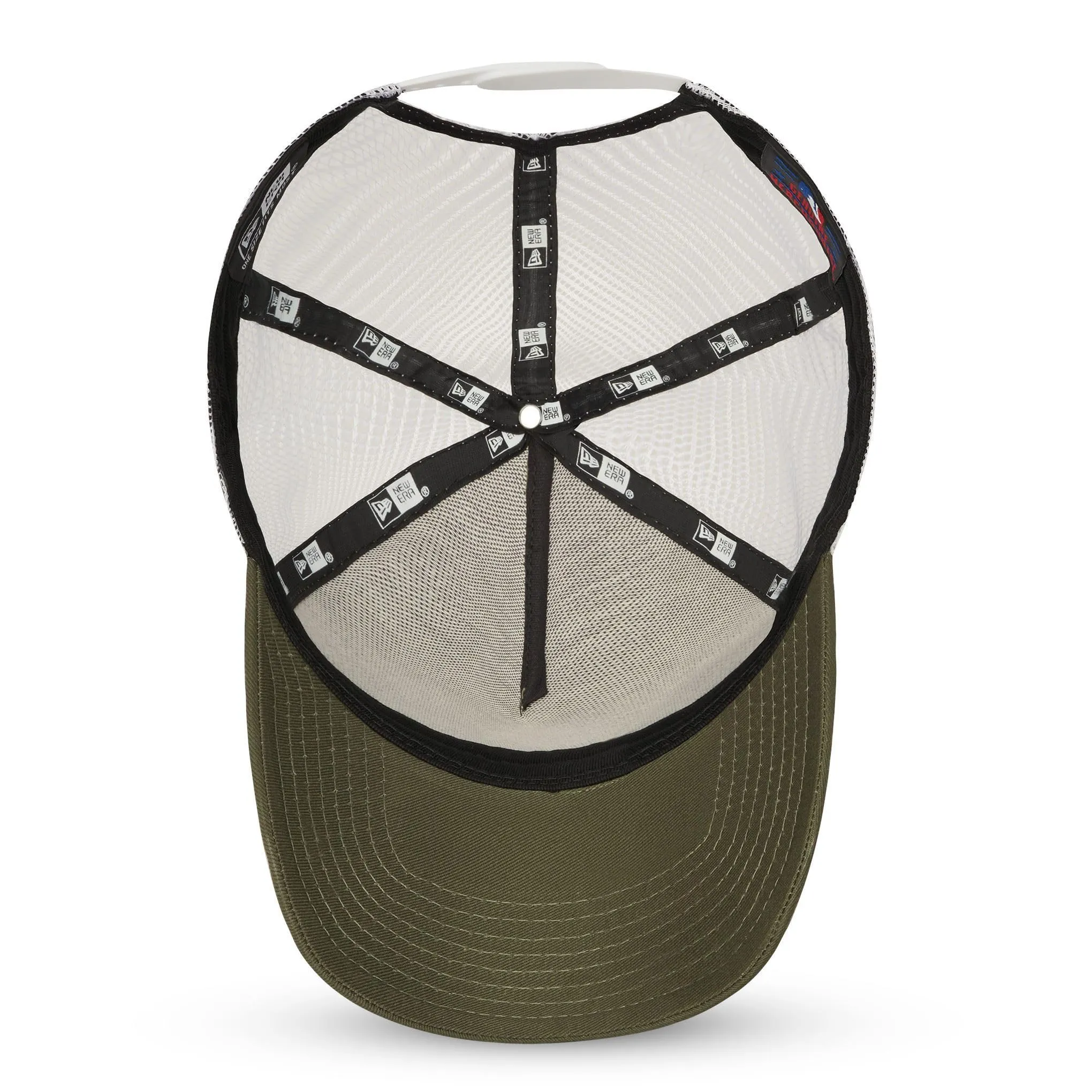 New Era New York Yankees MLB League Essential A-Frame Trucker Hat - Verde Oliva Bianco - immagine 6