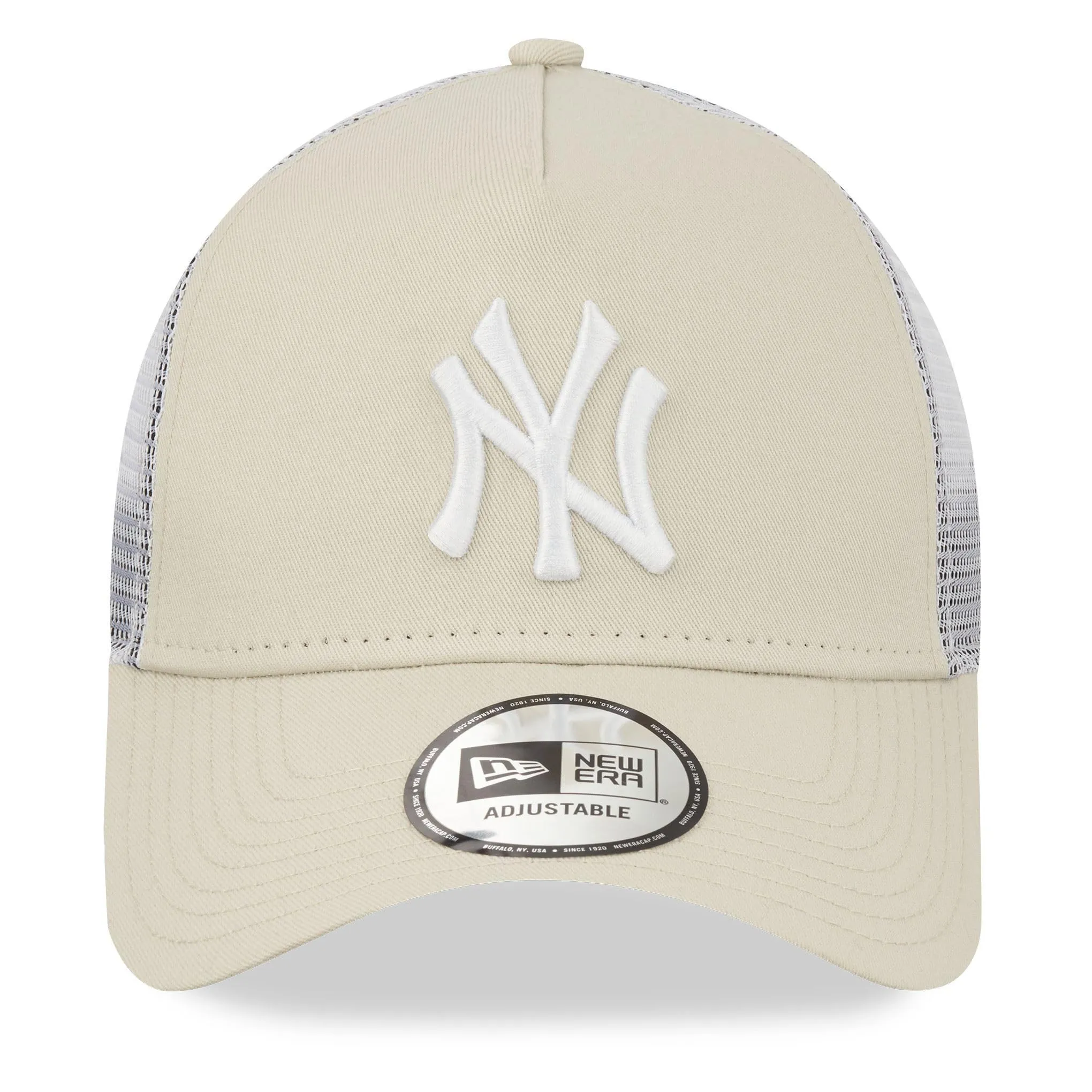 New Era New York Yankees MLB League Essential A-Frame Adjustable Trucker Hat - Beige Bianco - immagine 2