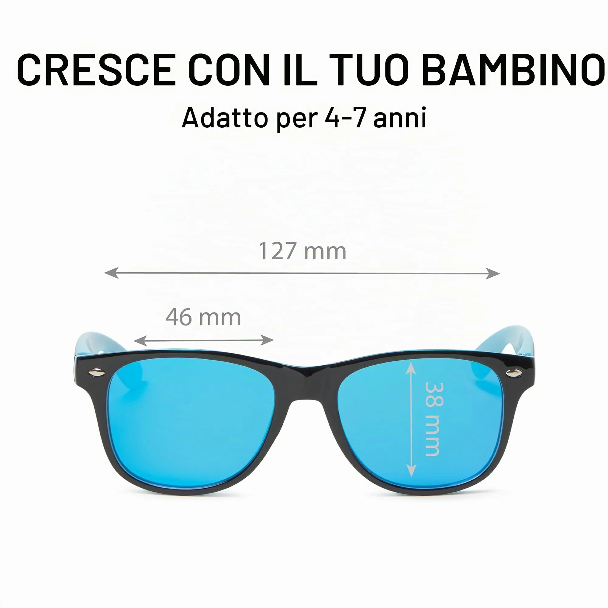 Kiddus Occhiali da Sole Polarizzati per Bambini 4-7 Anni, UV400 CAT3, Lenti Rinforzate 1,1 mm, Montatura TR90, Cordino Regolabile Incluso - immagine 7
