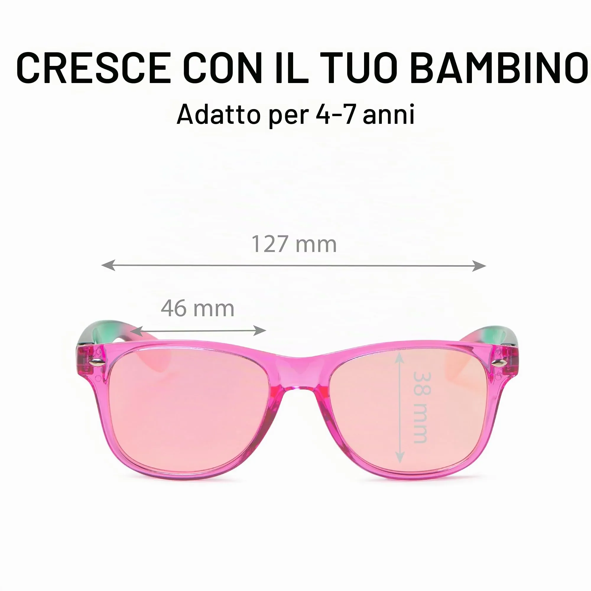 Kiddus Occhiali da Sole Polarizzati per Bambino e Bambina 4-7 Anni, UV400 CAT3, Lenti Rinforzate 1,1 mm, Montatura TR90, Cordino Regolabile Incluso - immagine 7