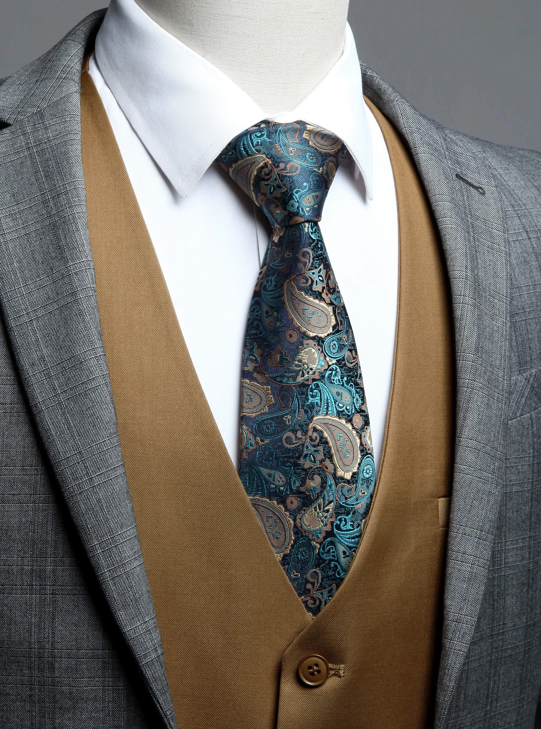Hisdern Gilet in Cotone Tinta Unita da Uomo - immagine 2