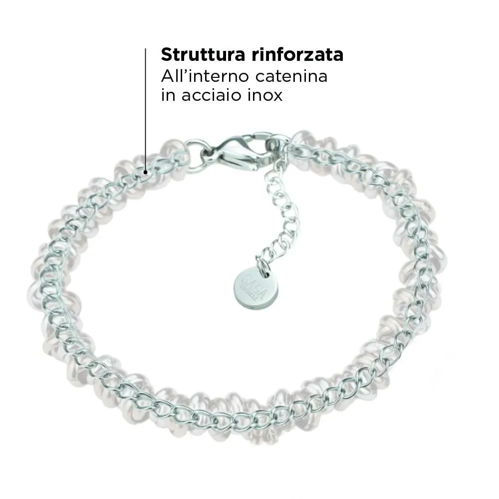 Saga Gioielli Bracciale Donna Intrecciato Nodini Acciaio Ramato-Argentato - immagine 3