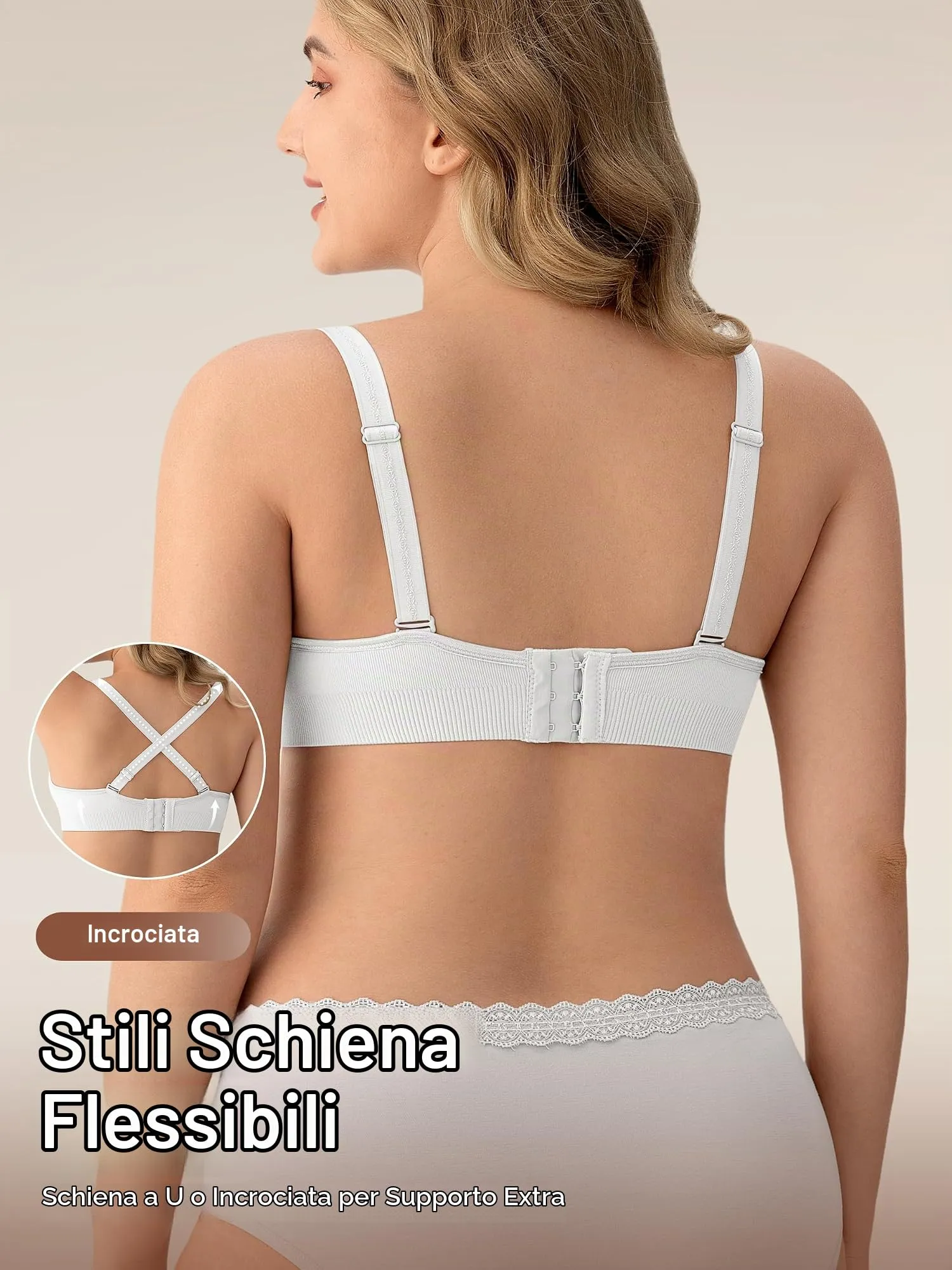HBselect Set 3 Reggiseni Allattamento con Estensioni per Donna - immagine 4