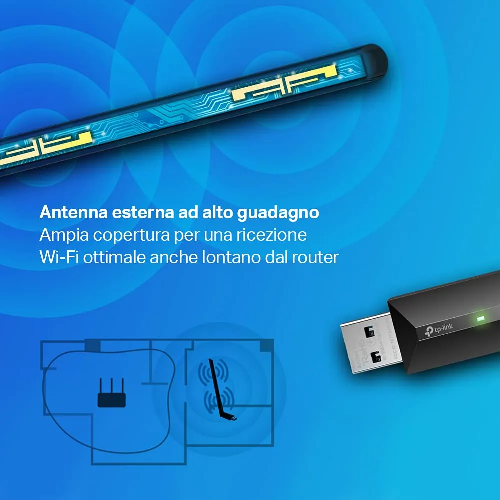 TP-Link Archer T3U Plus USB WiFi Adapter AC1300 High Gain - immagine 5