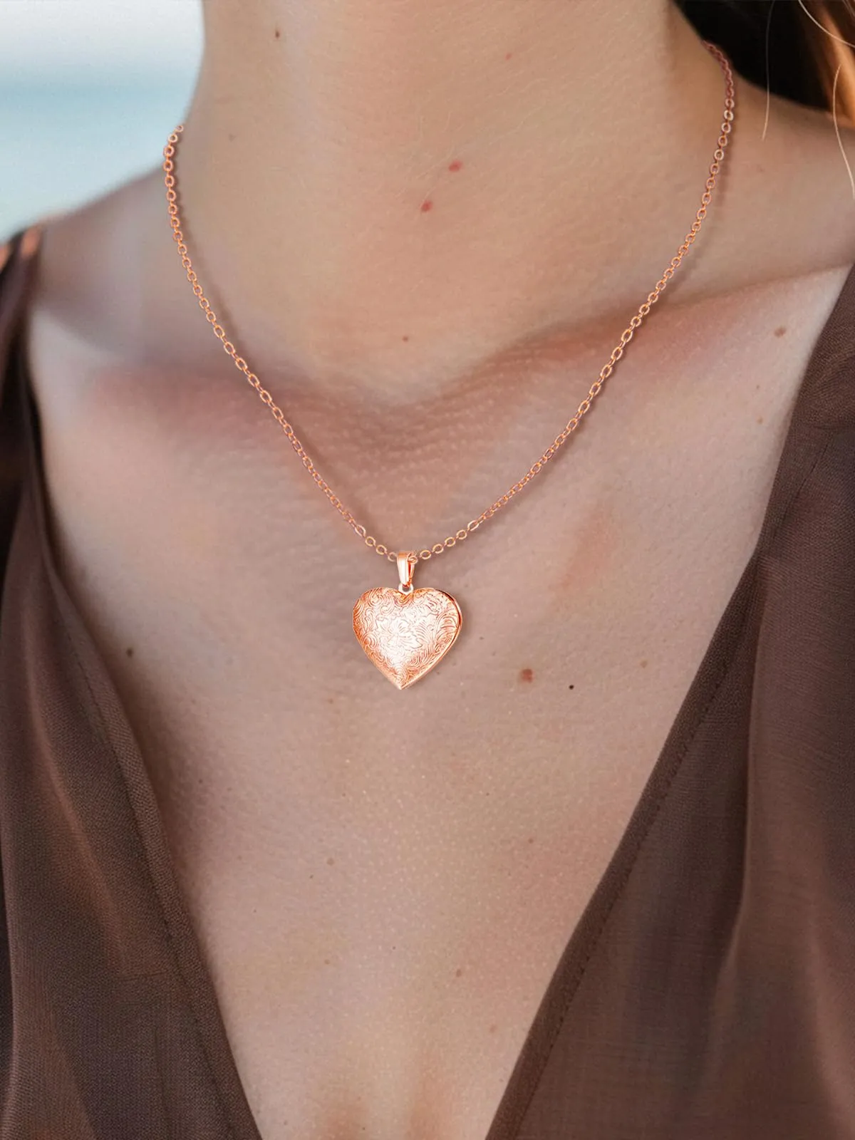 U7 Collana Donna Portafoto Cuore Apribile Fiore Rosa Acciaio Inossidabile - immagine 4