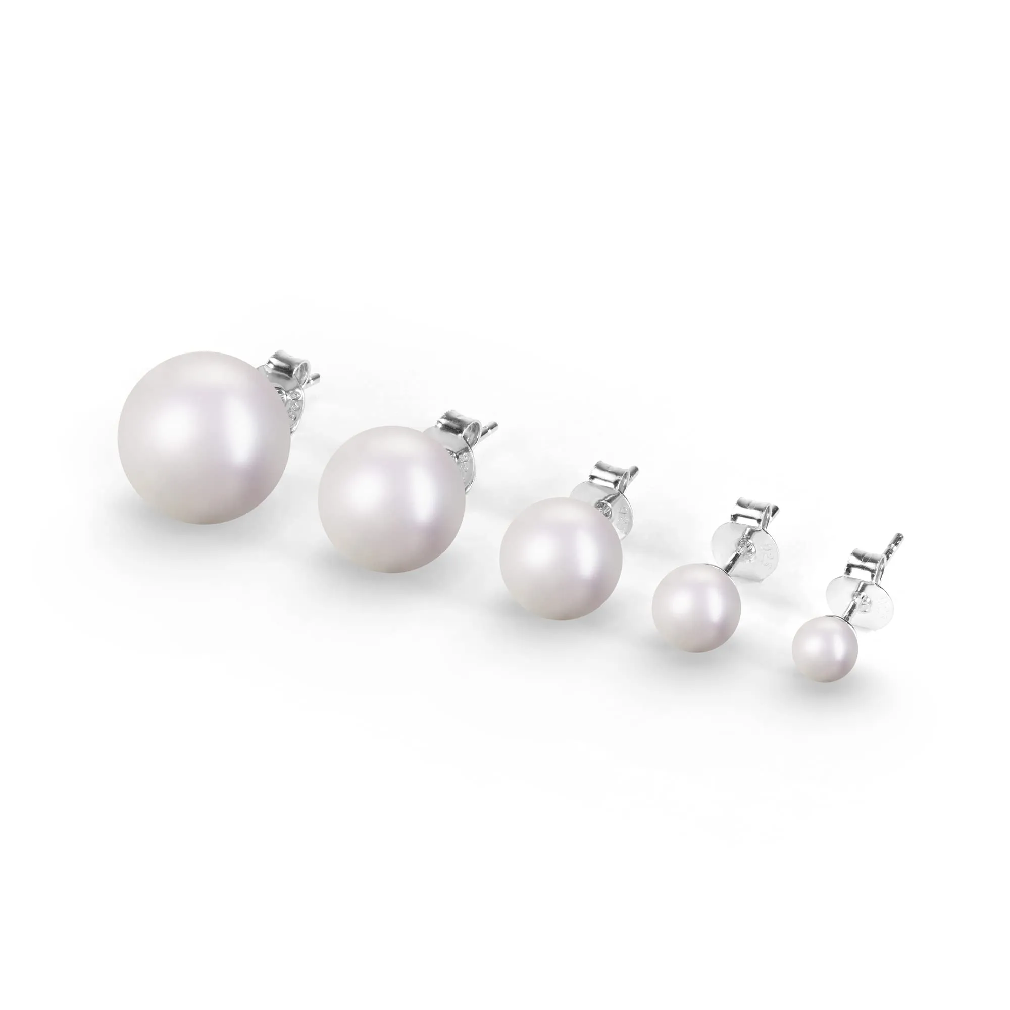 Gold Gala Orecchini Donna in Argento 925 Rodiato con Perle Bianche 8 mm - immagine 2