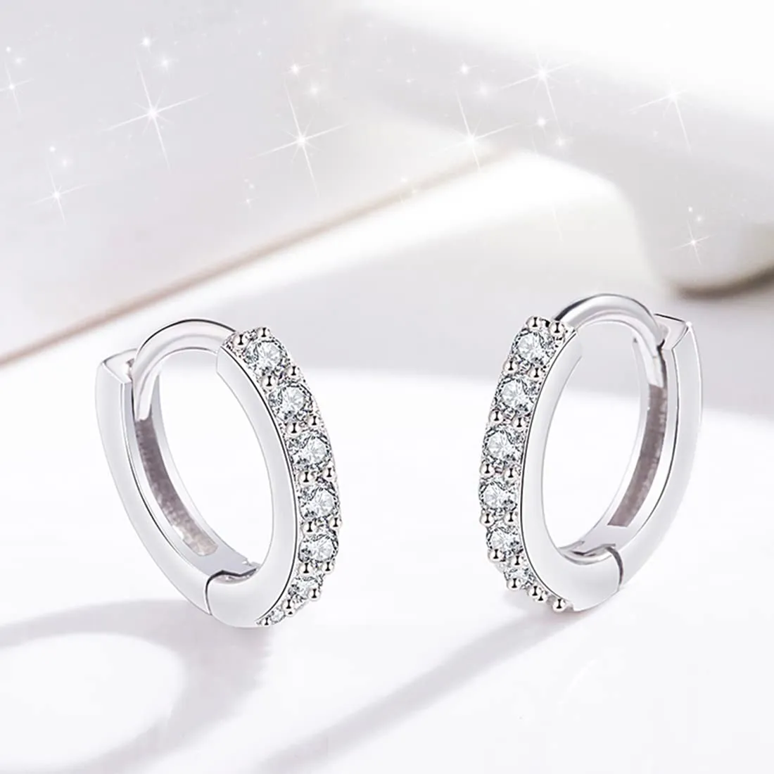 LuLiyLdJ Orecchini a cerchio in argento da donna, 3 paia, 10 mm, ipoallergenici - immagine 3