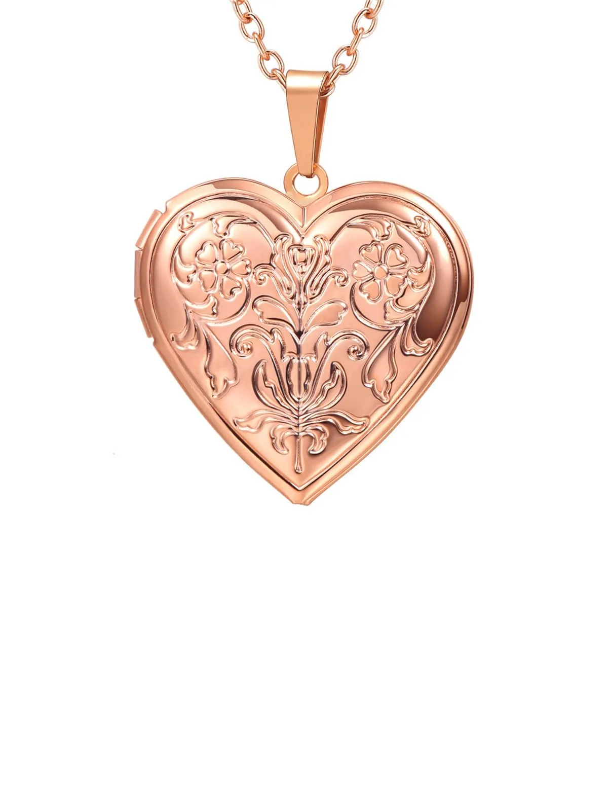 U7 Collana con Foto Personalizzata Cuore Oro Rosa Acciaio Inossidabile - immagine 1