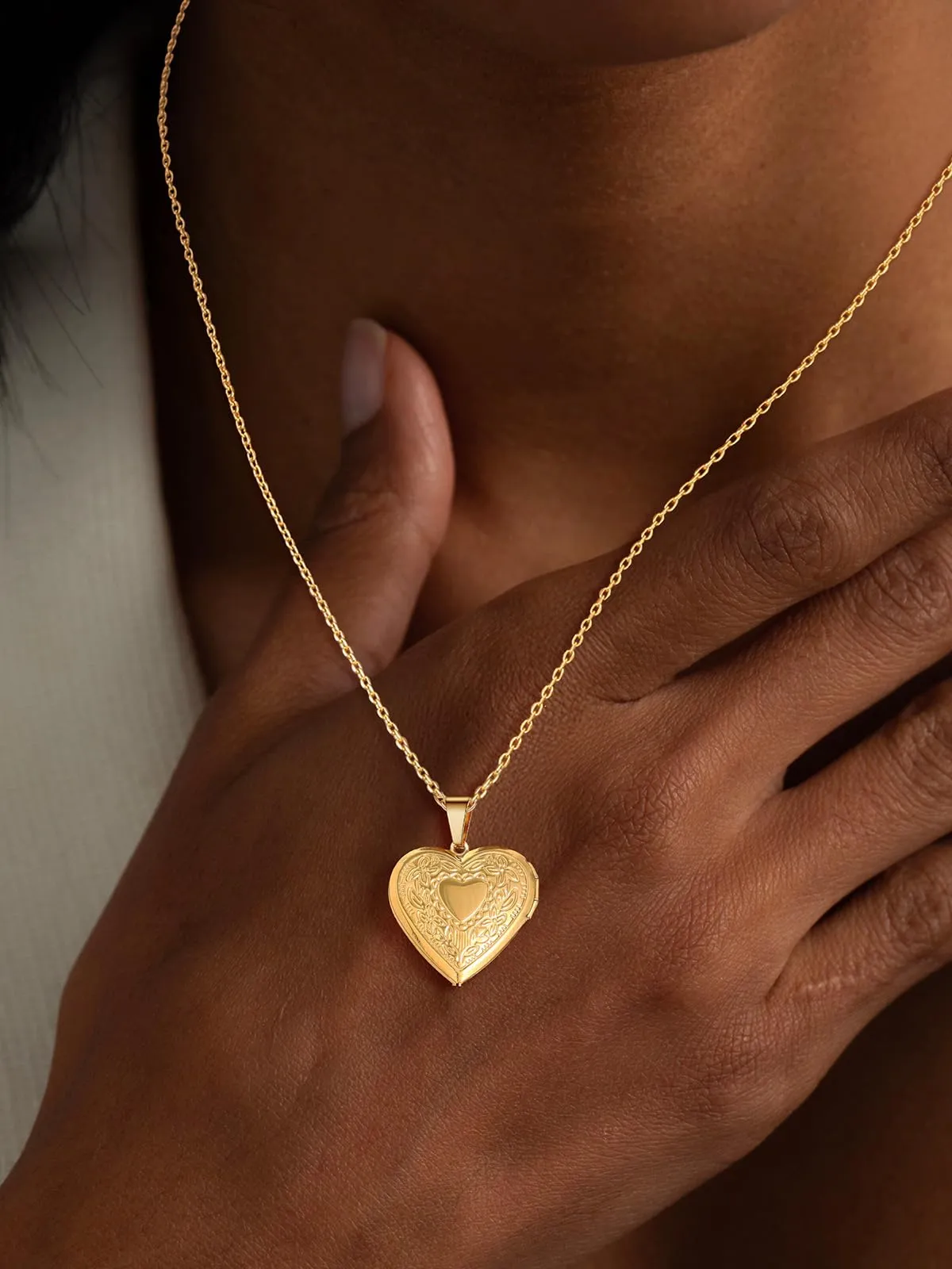 U7 Collana con Foto Personalizzata Cuore Oro Acciaio Inossidabile - immagine 3