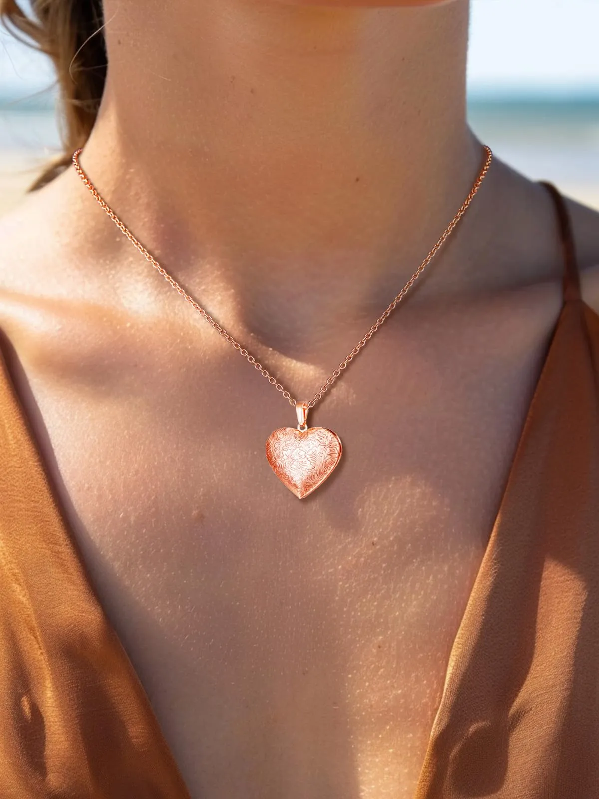 U7 Collana con Foto Personalizzata Cuore in Acciaio Inossidabile Oro Rosa - immagine 2