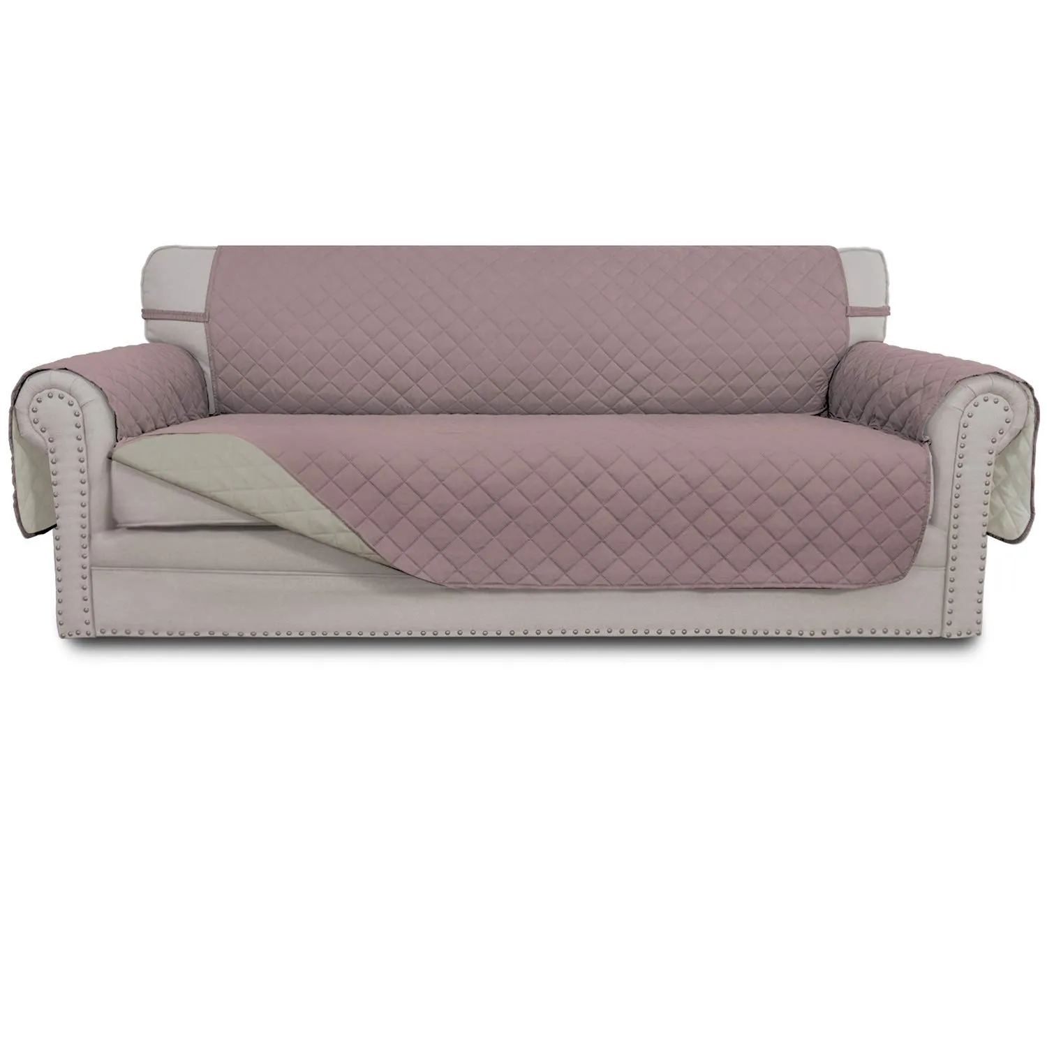 Easy-Going Fodera Reversibile per Divano Oversize da 3 Posti, Impermeabile per Cani e Animali Domestici, Rosa/Beige - immagine 1