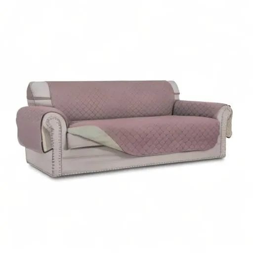 Easy-Going Fodera Reversibile per Divano Oversize da 3 Posti, Impermeabile per Cani e Animali Domestici, Rosa/Beige - immagine 10