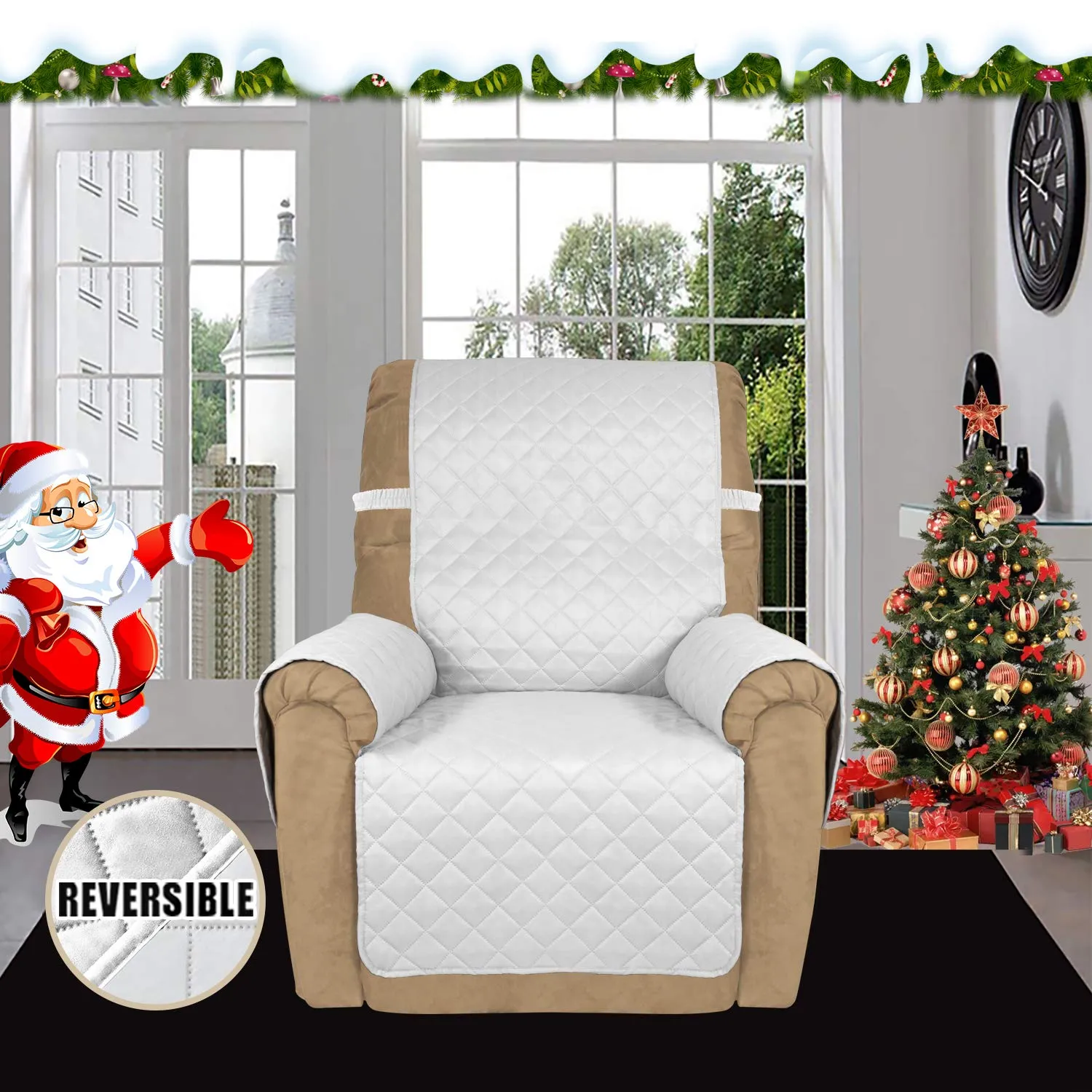 Easy-Going Copridivano Reclinabile e Reversibile Impermeabile, Bianco/Bianco - immagine 2