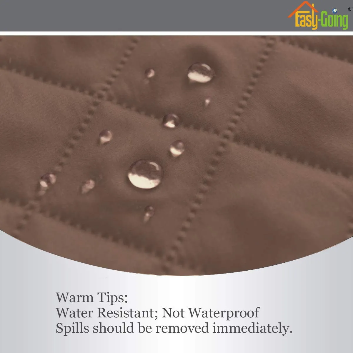 Easy-Going Copridivano Reversibile Impermeabile per Sedia, Marrone/Beige - immagine 4
